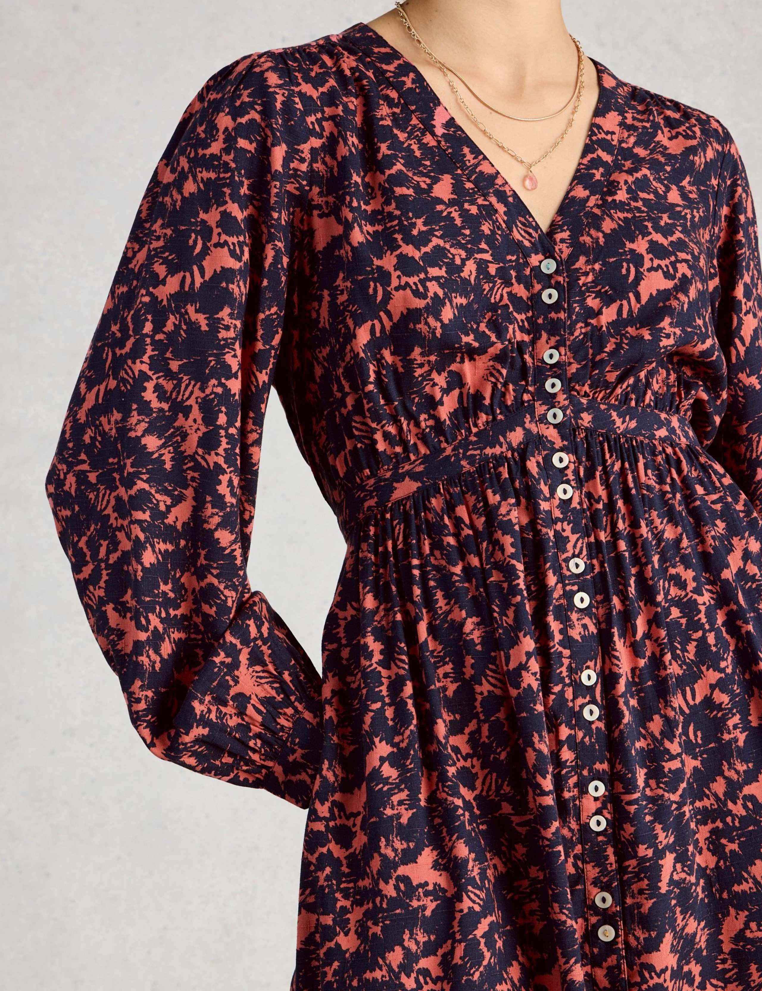 Floral V-Neck Button Through Tea Dress 5 of 6