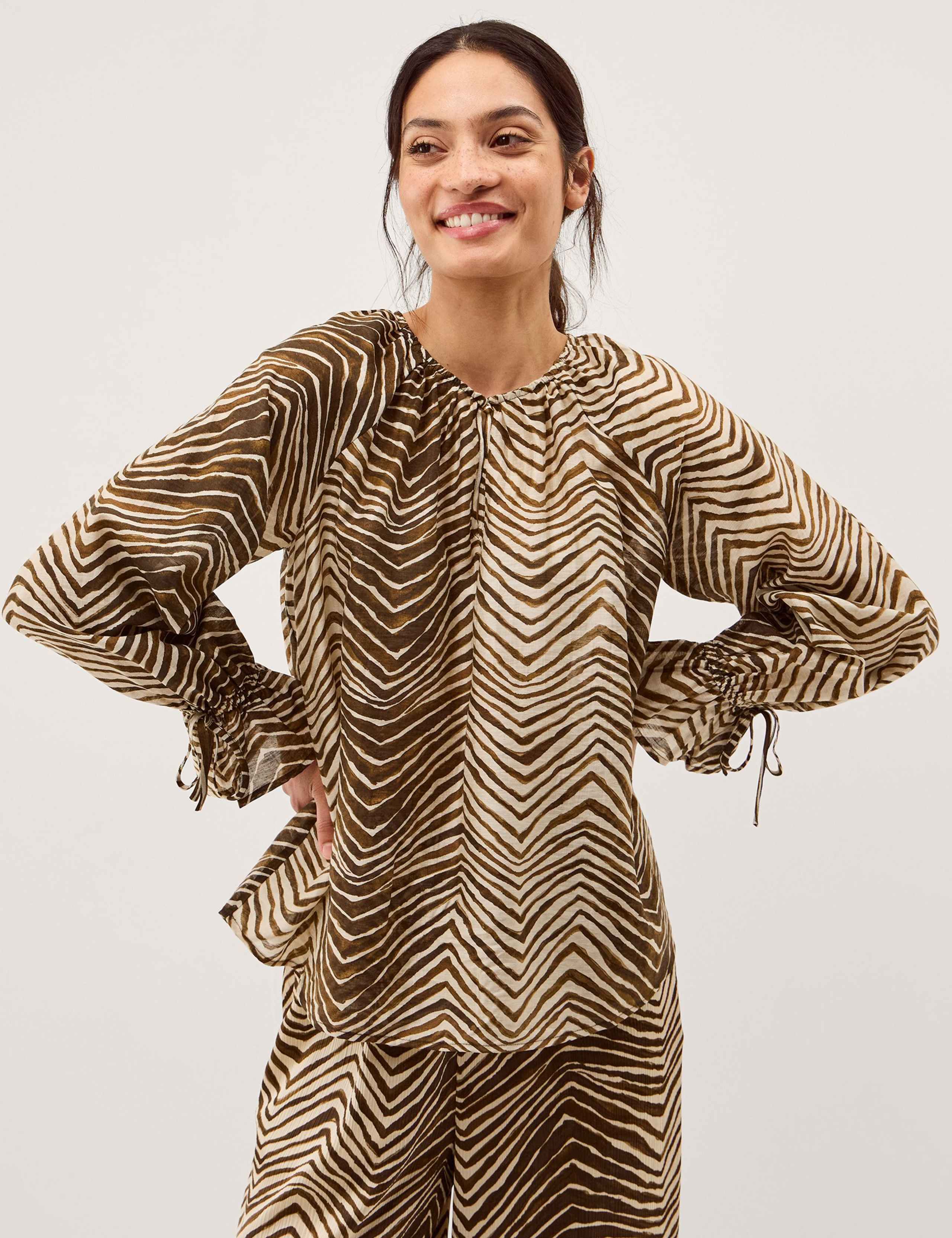 Tencel™ Rich Animal Print Blouse 1 of 5