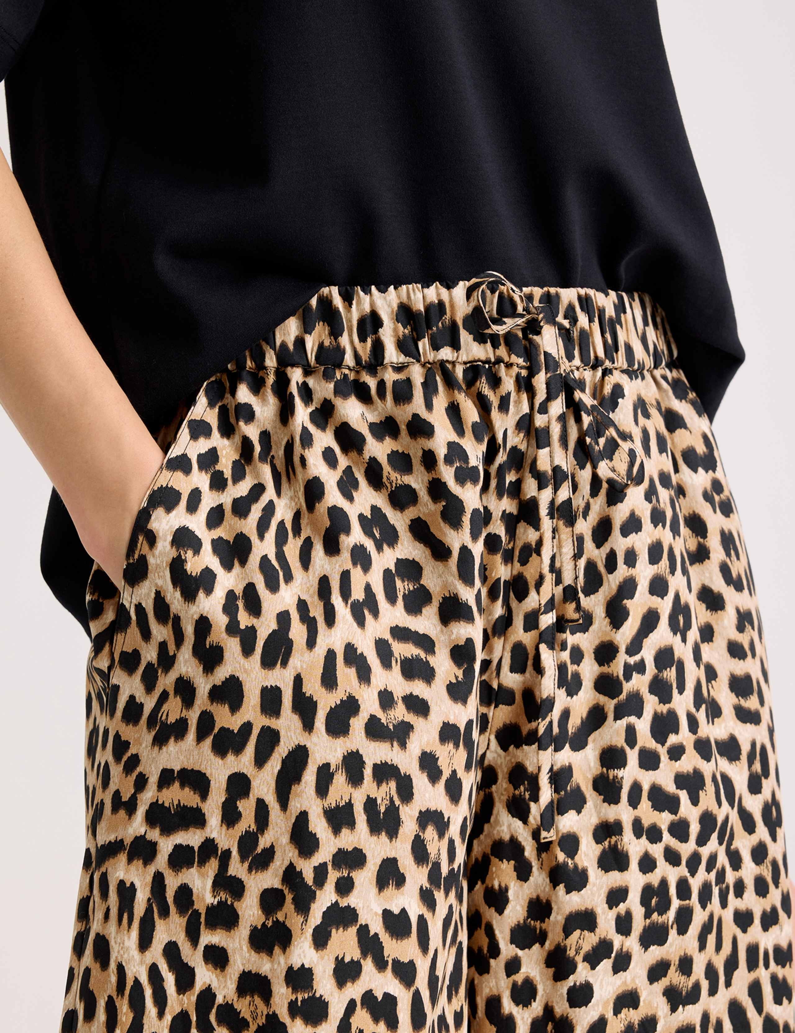 Pure Cotton Animal Print Barrel Leg Trousers 4 of 4