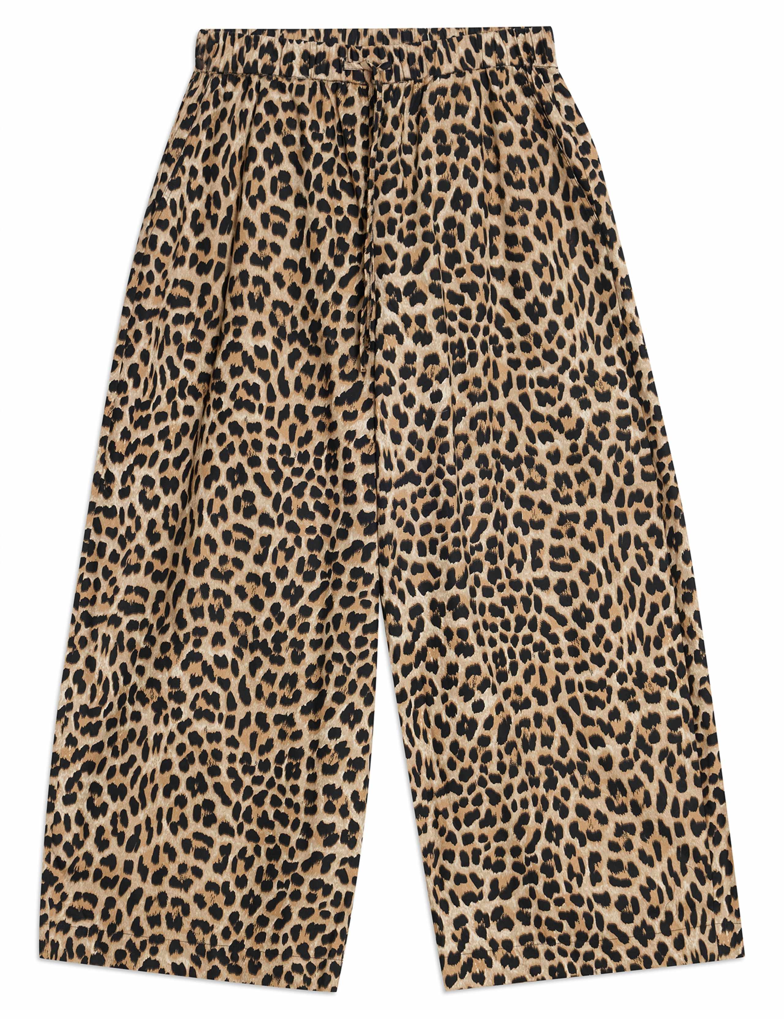 Pure Cotton Animal Print Barrel Leg Trousers 2 of 4