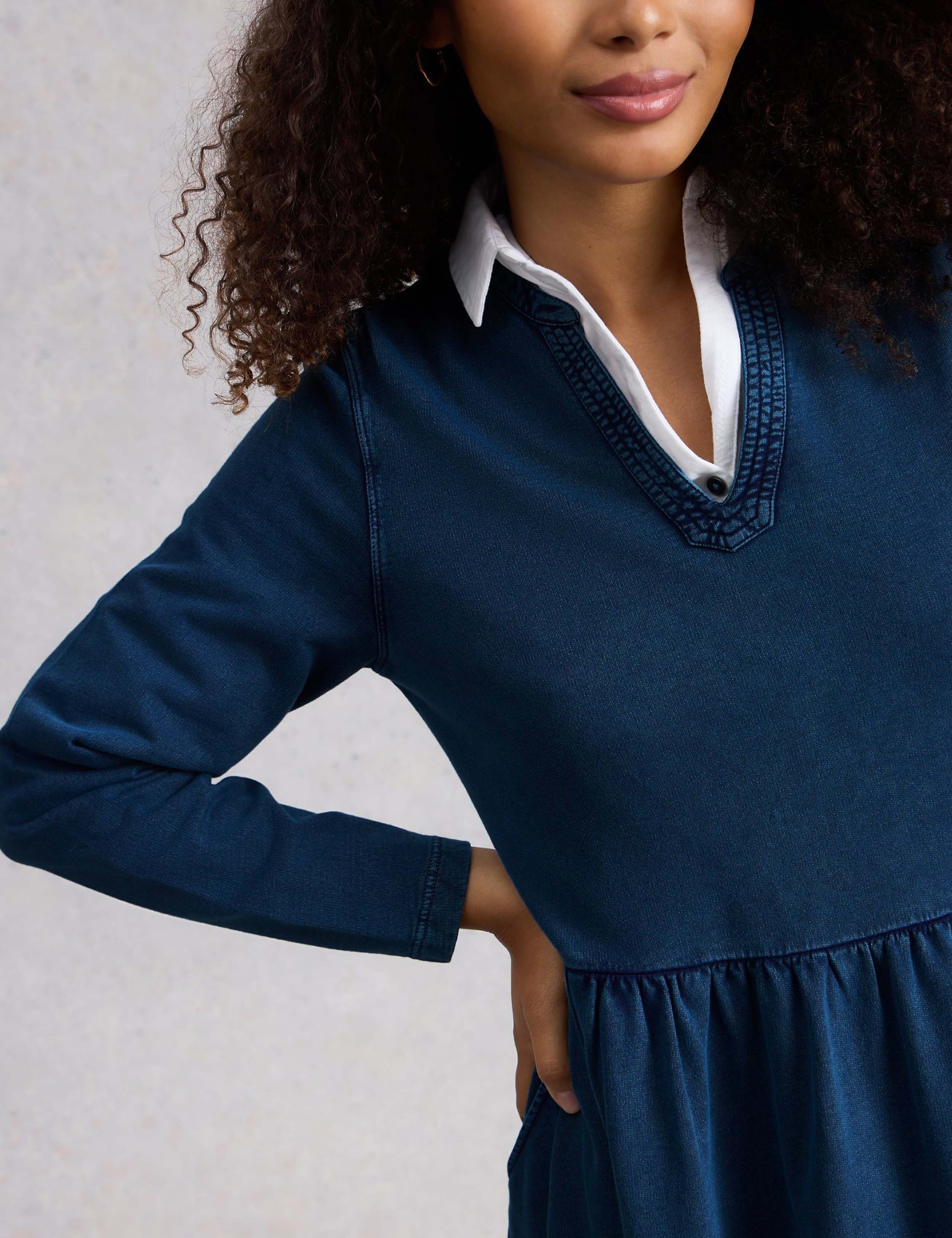 Jersey Notch Neck Midi Tea Dress 5 of 6