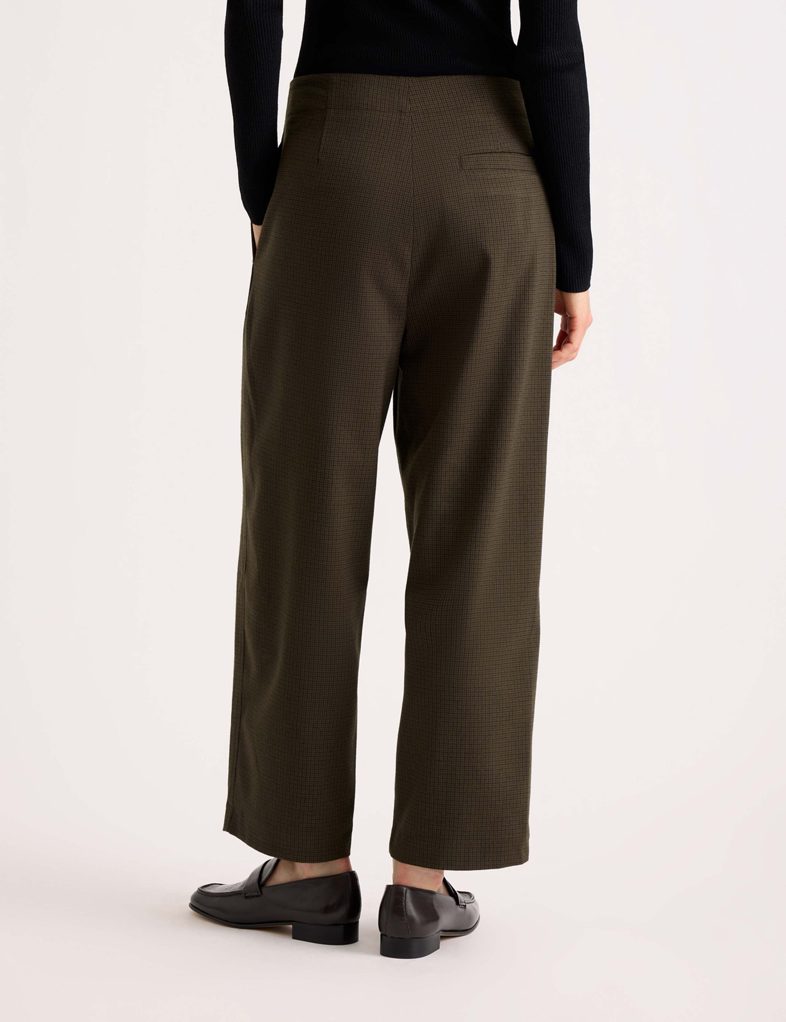 Mini Checked Barrel Leg Cropped Trousers 3 of 4