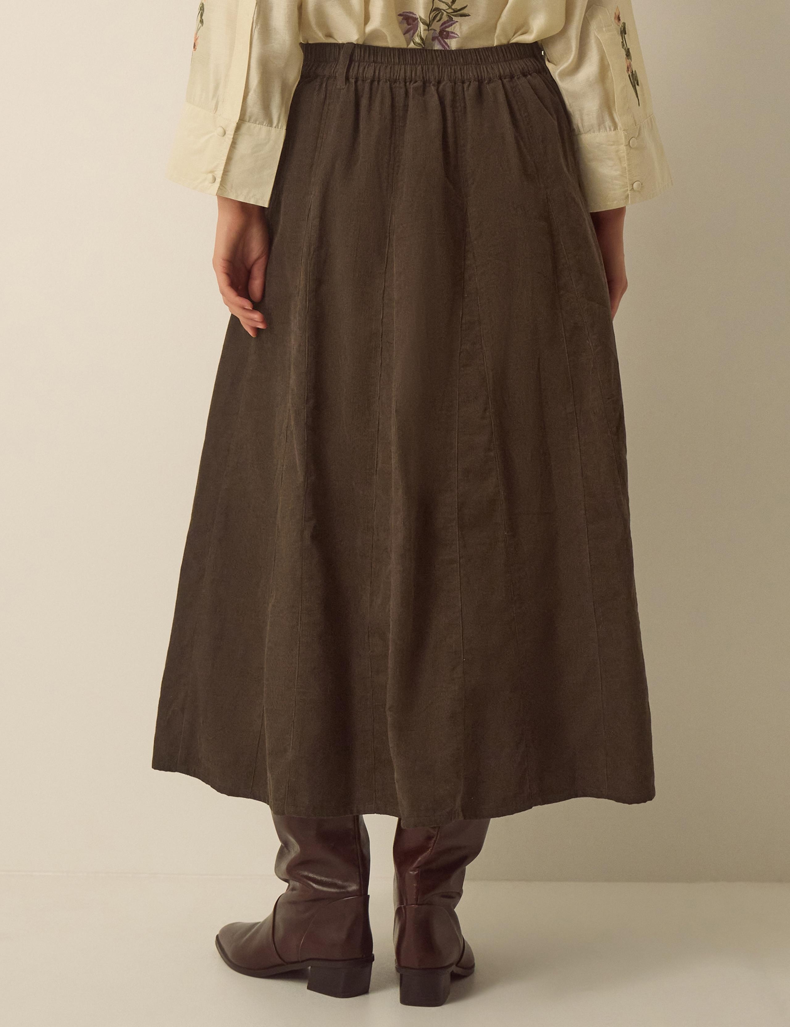 Cord Midi A Line Skirt 2 of 4