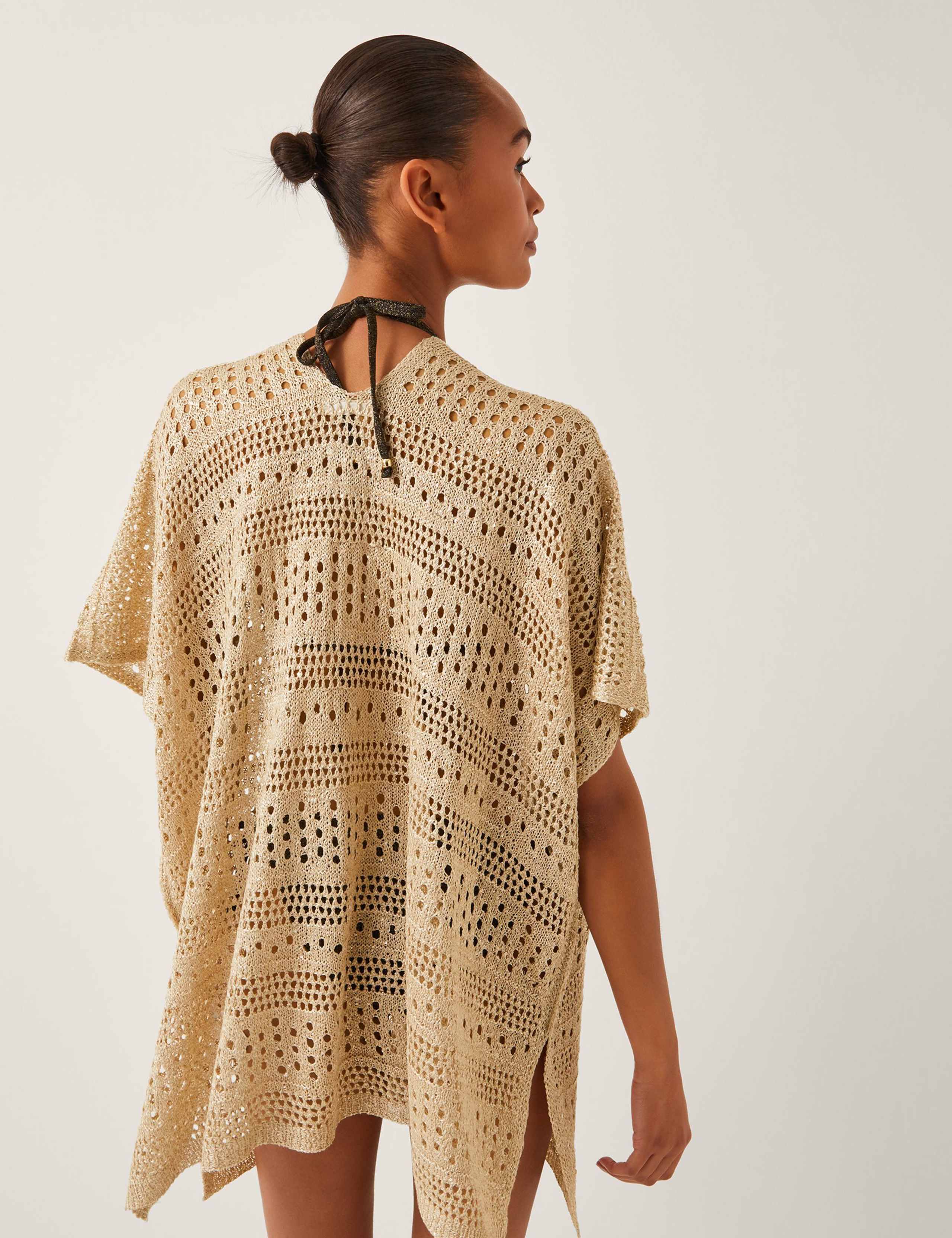 Metallic V-Neck Cover Up Kaftan 3 of 5