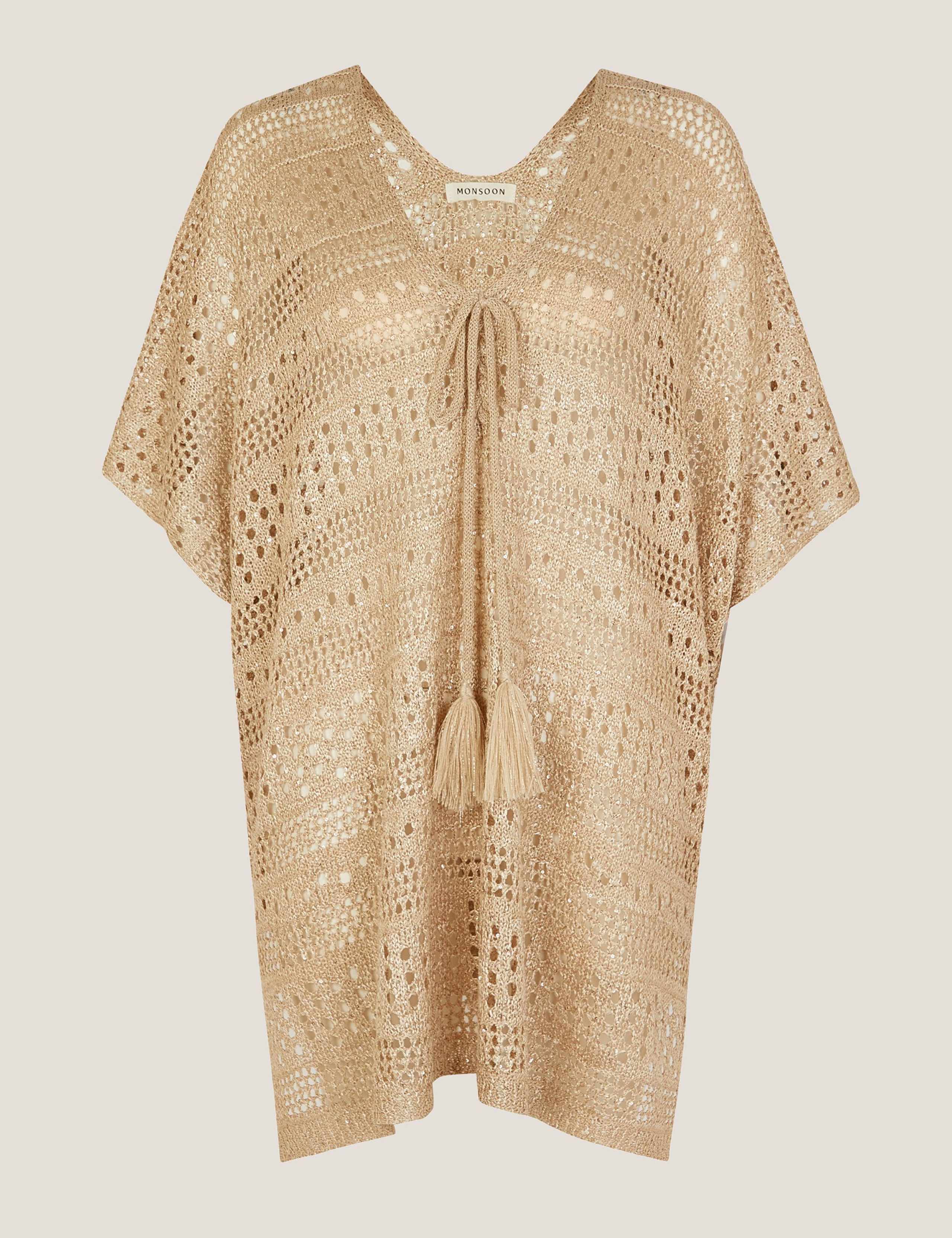 Metallic V-Neck Cover Up Kaftan 2 of 5