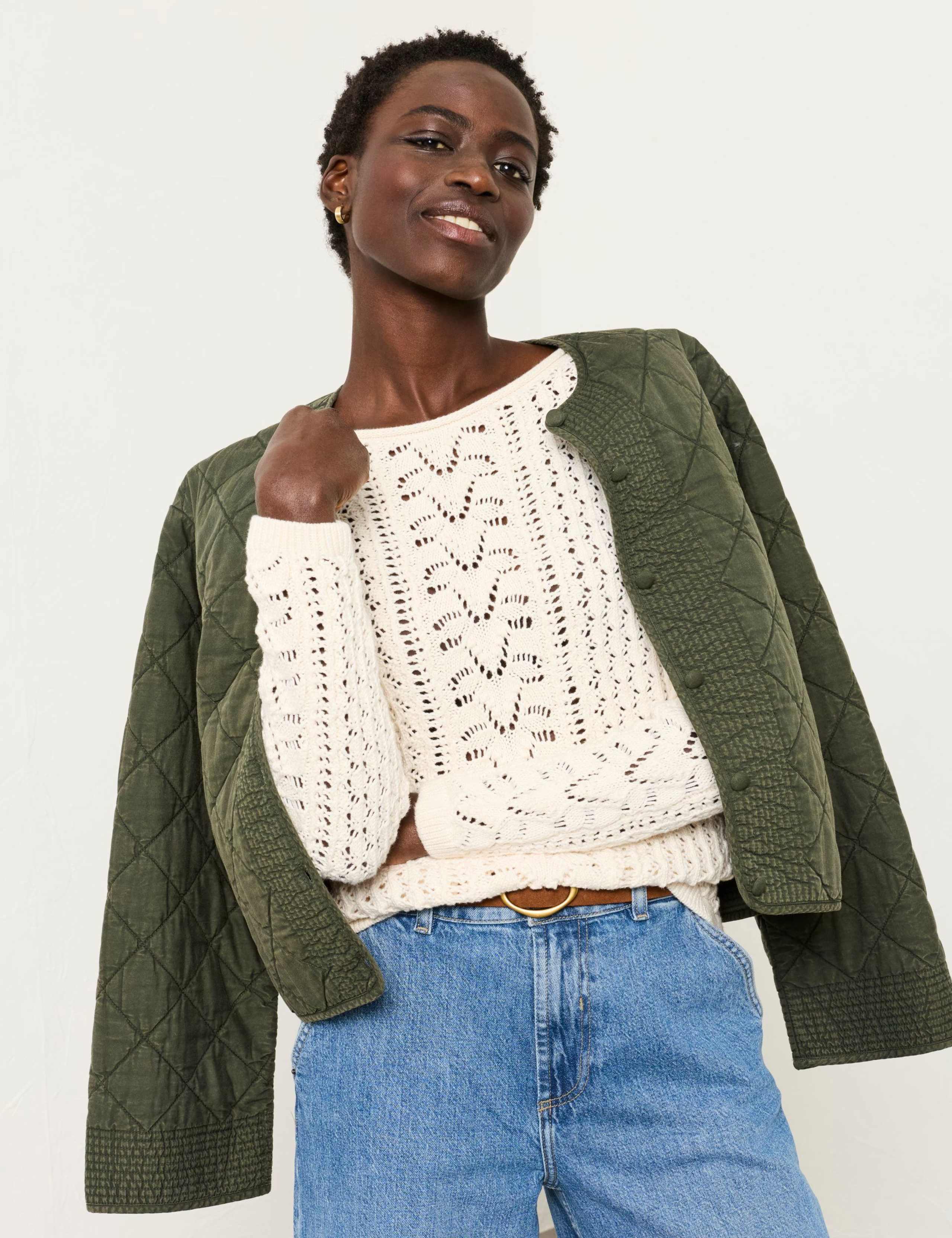 Pure Cotton Textured Jumper 3 of 6