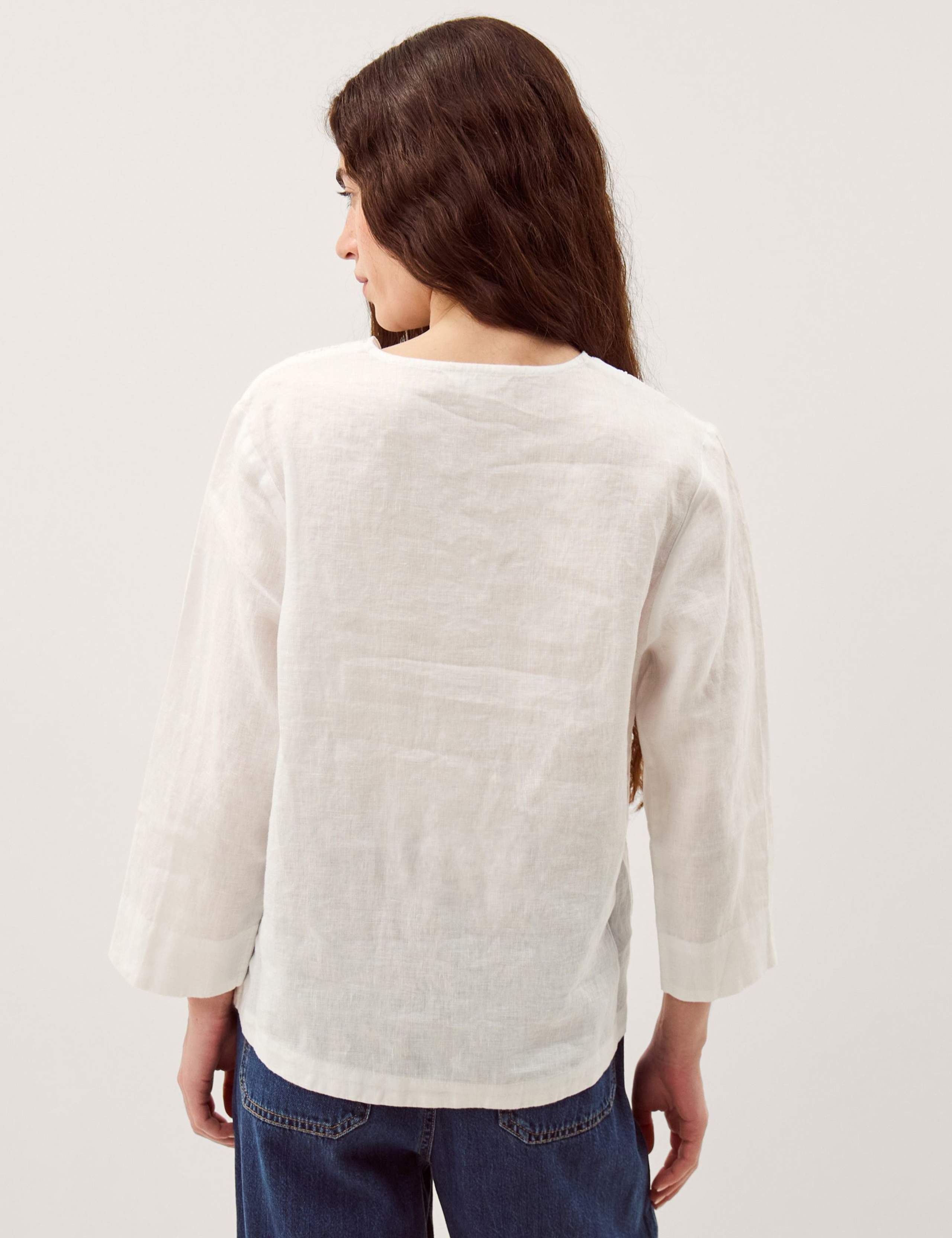 Pure Cotton Lace V-Neck Blouse 4 of 4