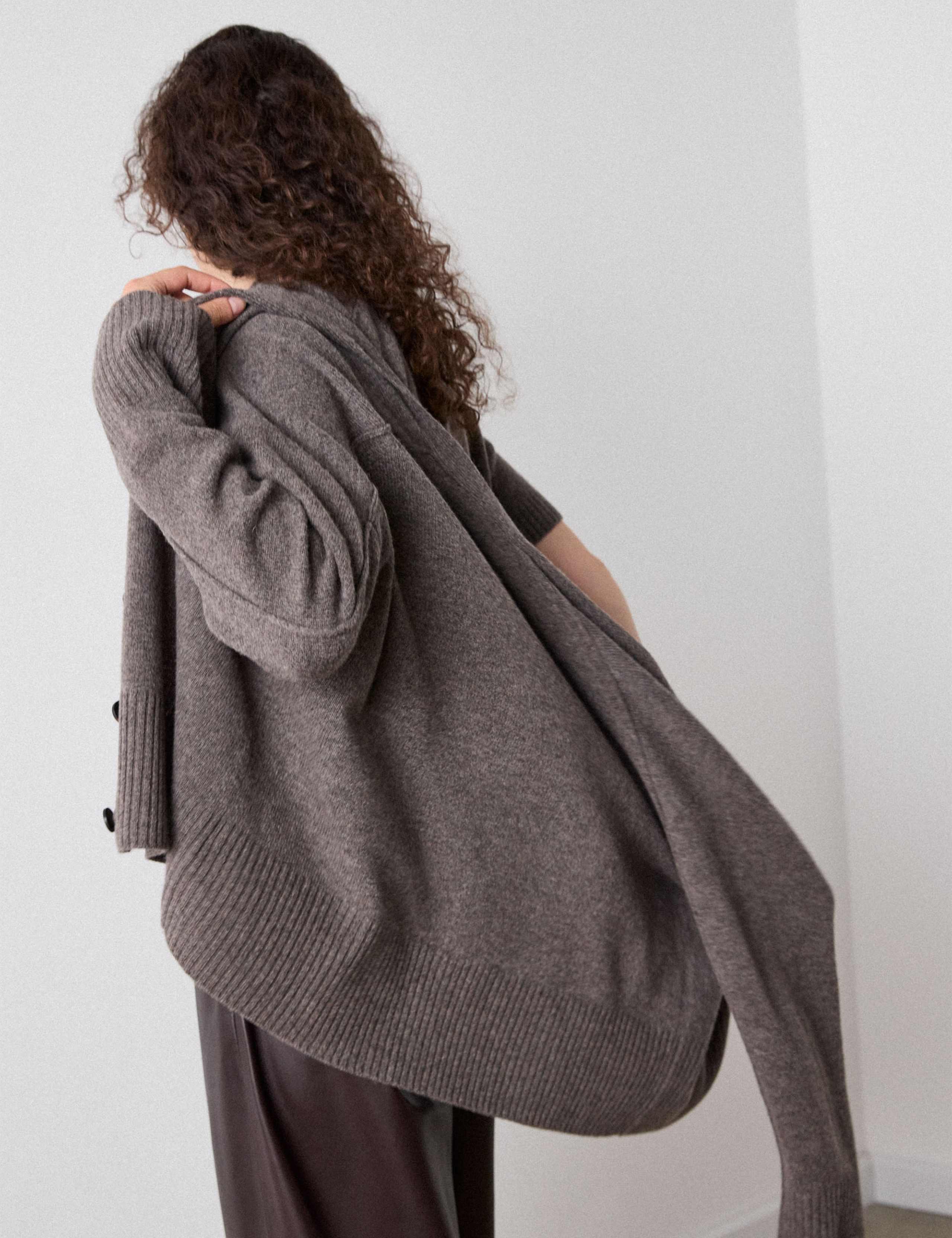 Pure Wool V-Neck Button Front Cardigan 3 of 6