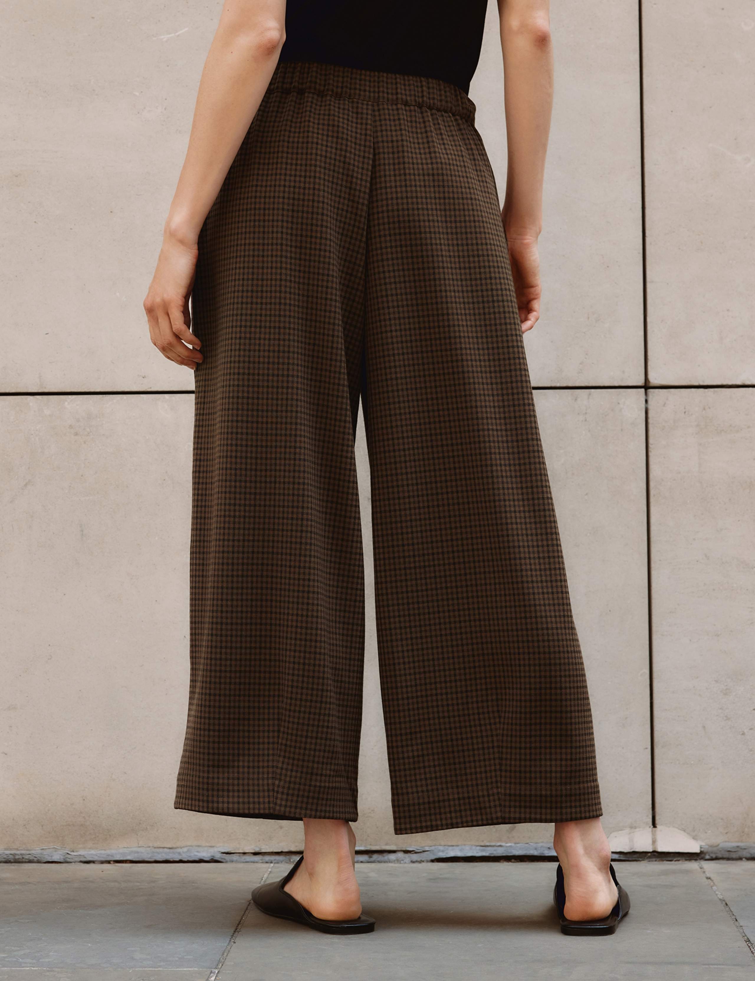 Gingham Drawstring Barrel Leg Trousers 3 of 4