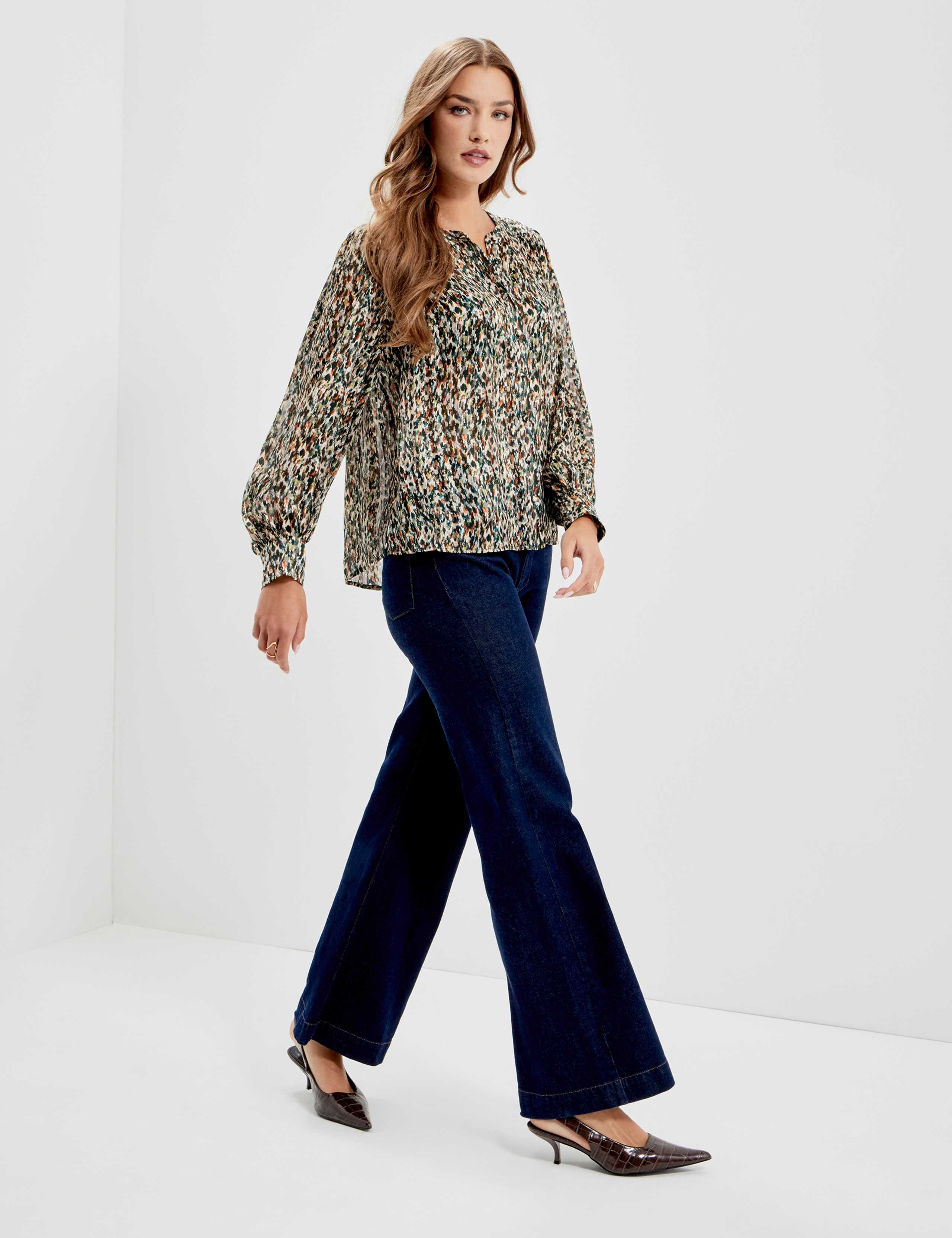 Chiffon Animal Print Button Through Blouse 2 of 9