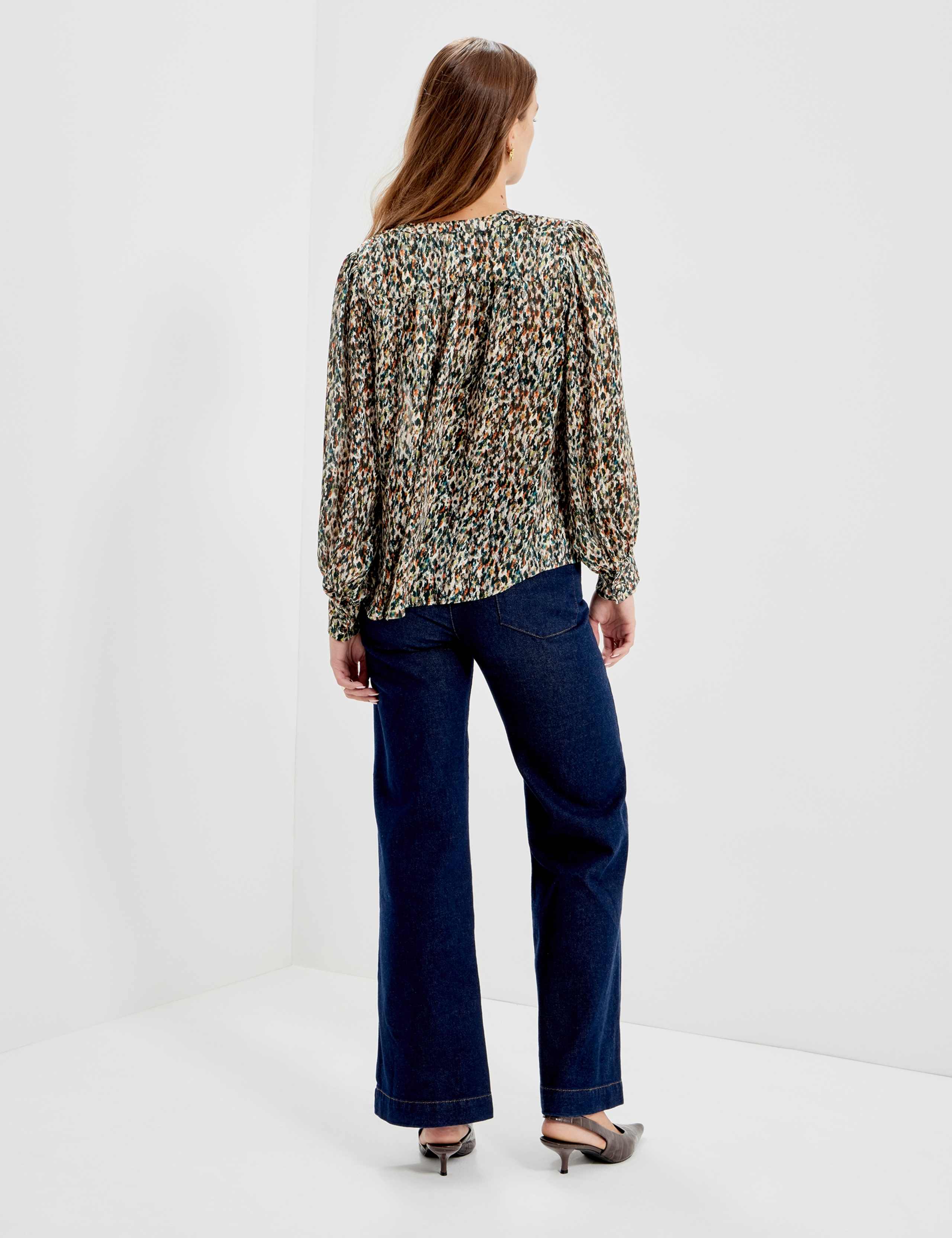 Chiffon Animal Print Button Through Blouse 4 of 9
