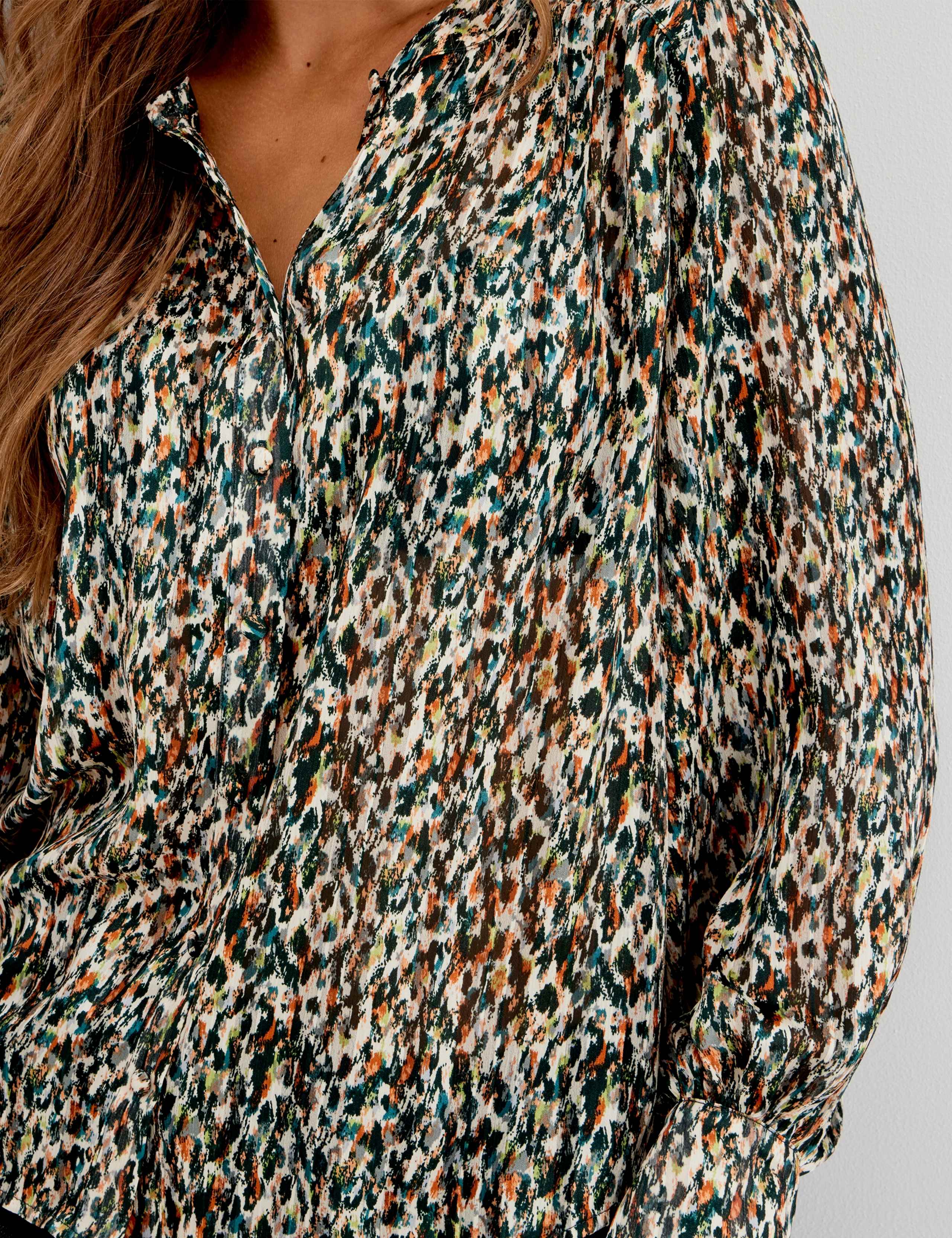 Chiffon Animal Print Button Through Blouse 5 of 9