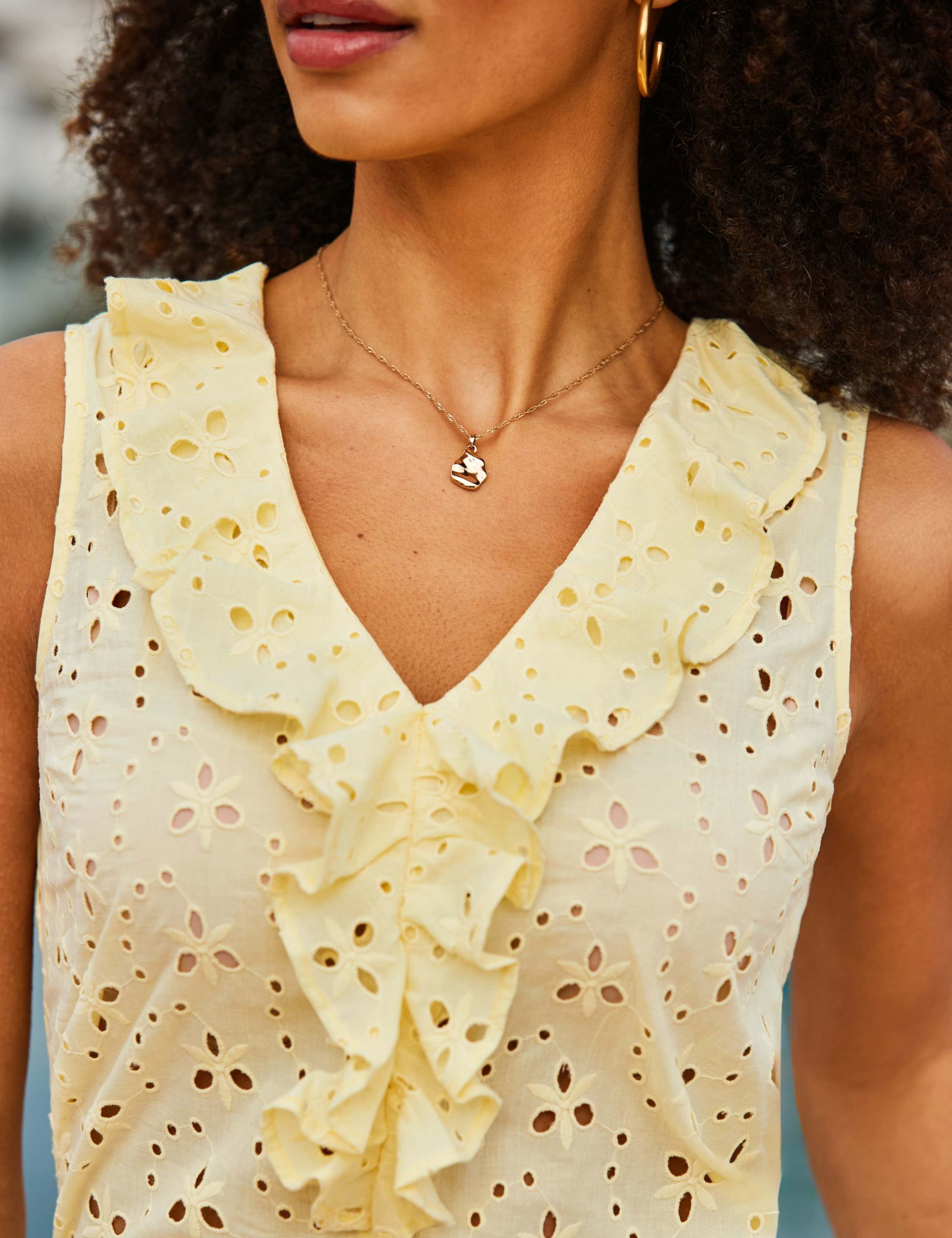 Broderie V-Neck Ruffle Top 5 of 7