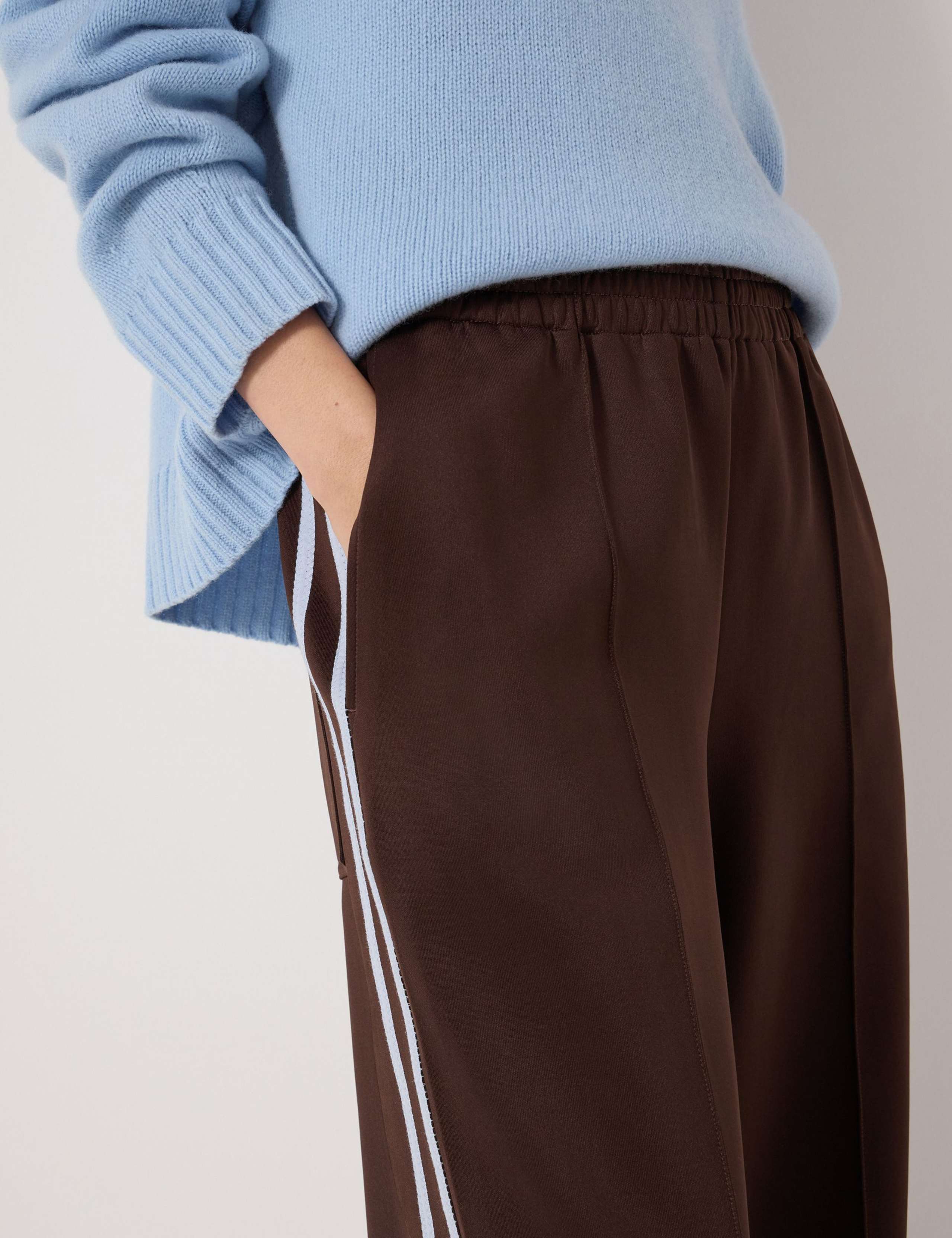 Cotton Blend Side Stripe Wide Leg Joggers 6 of 6