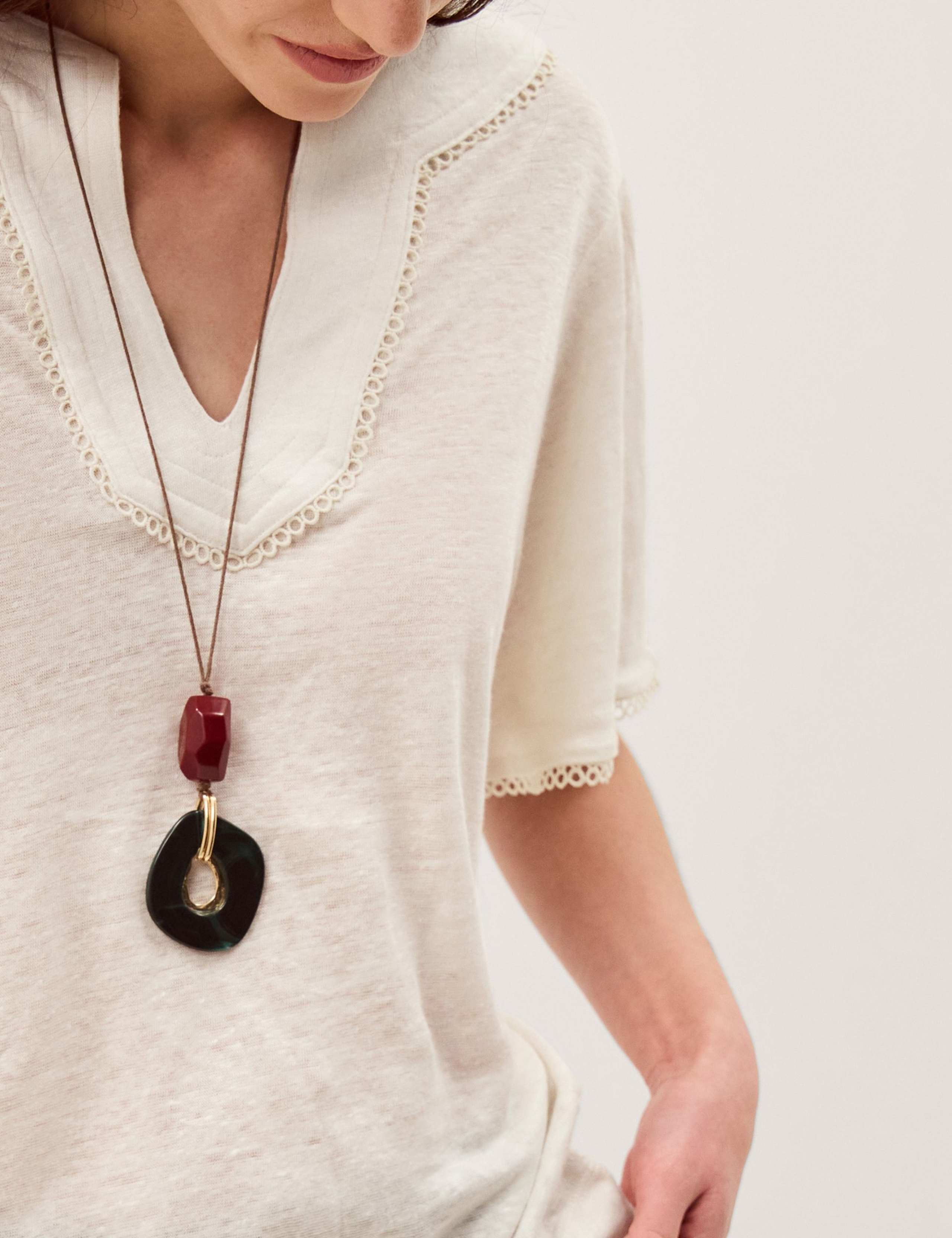 Pure Linen V-Neck T-Shirt 2 of 3