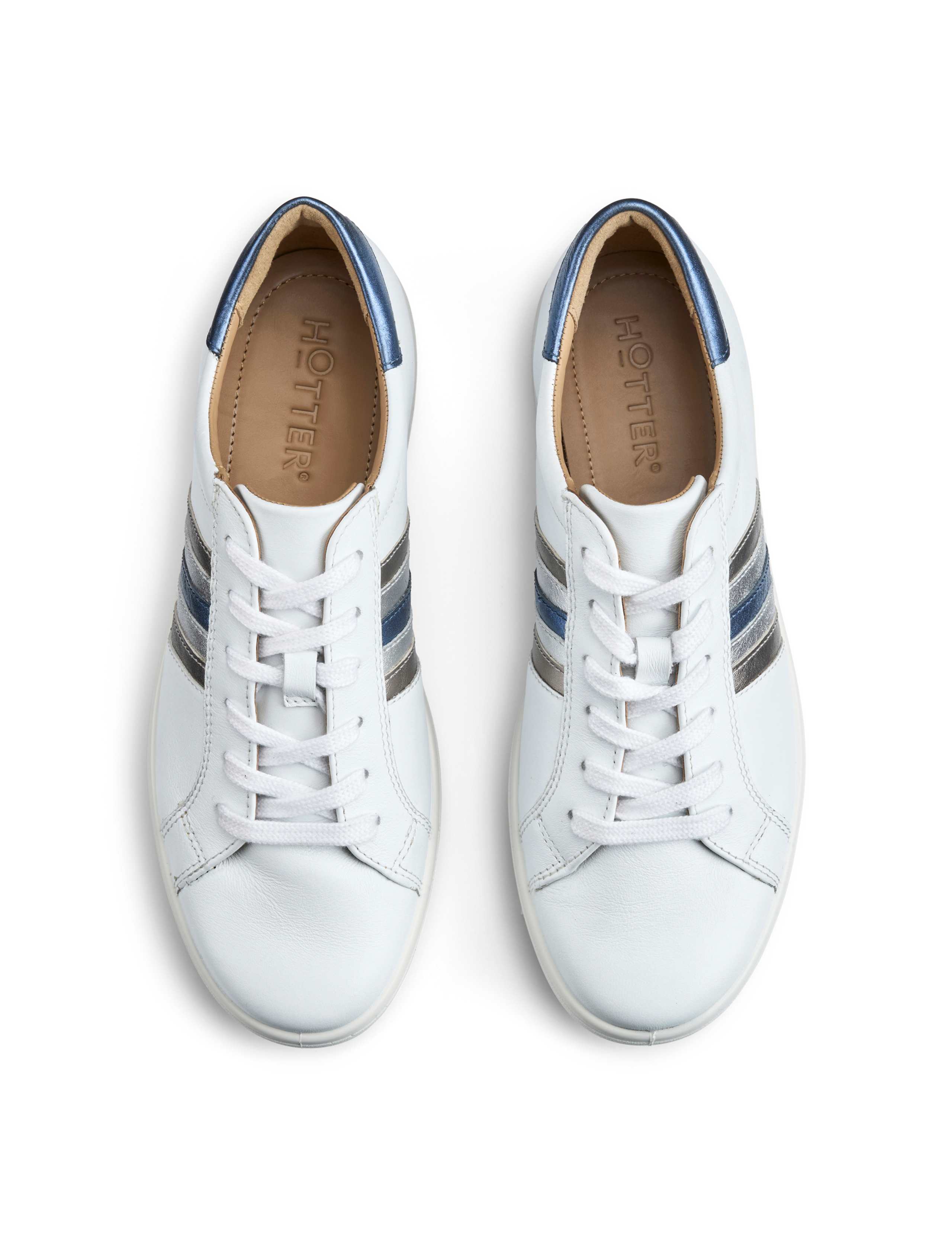 Switch Wide Fit Leather Striped Trainers 4 of 4