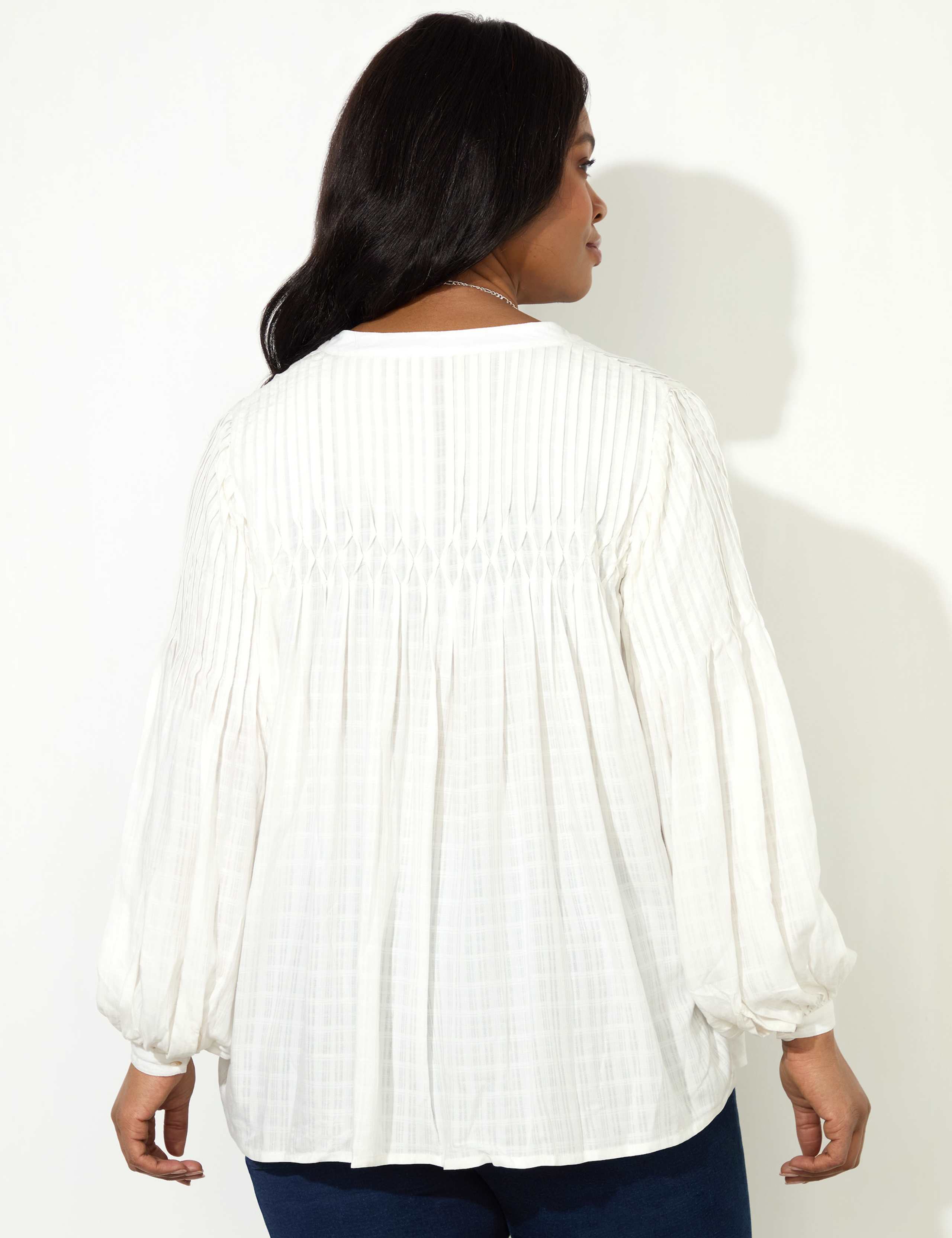 V-Neck Pintuck Blouse 3 of 4