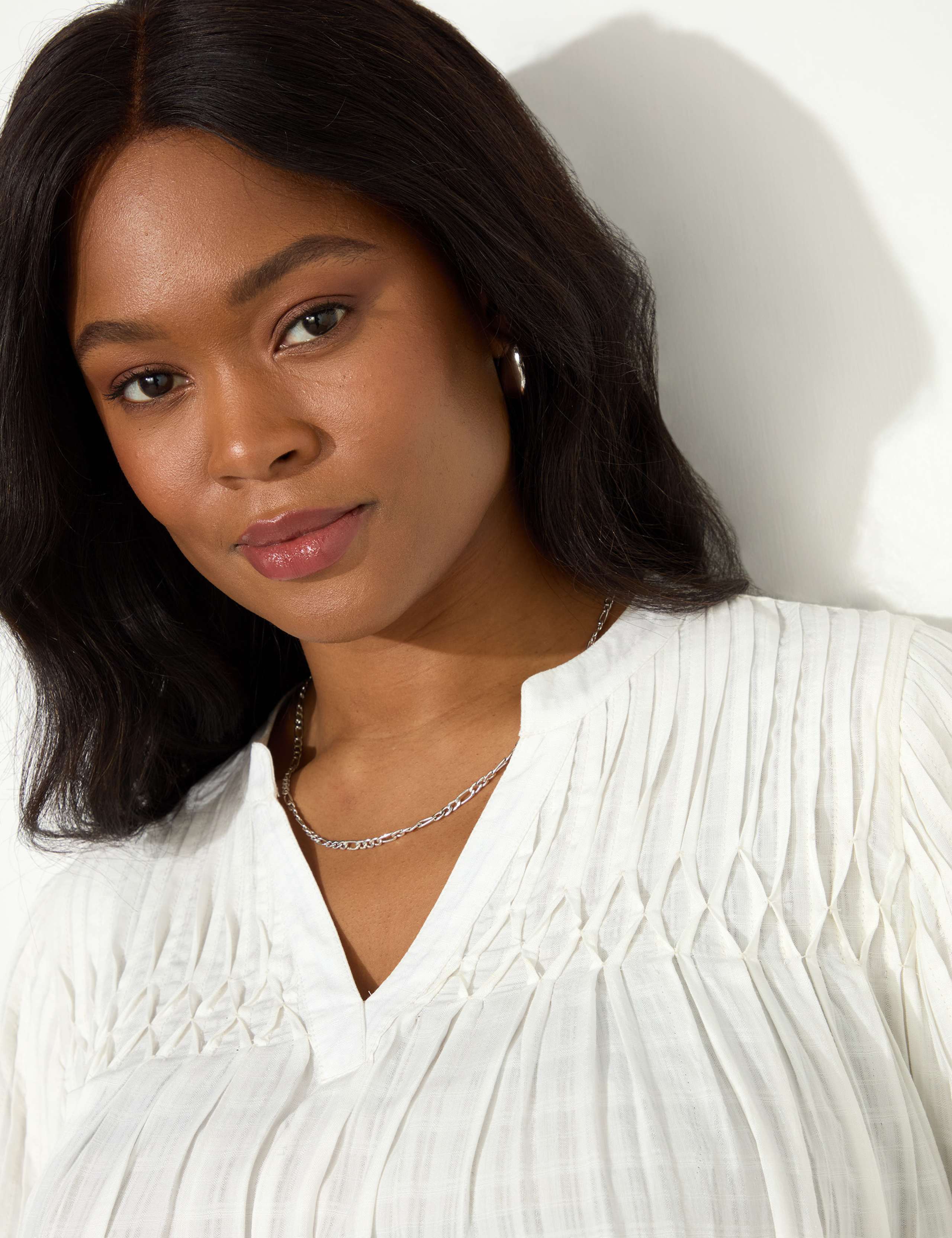 V-Neck Pintuck Blouse 4 of 4