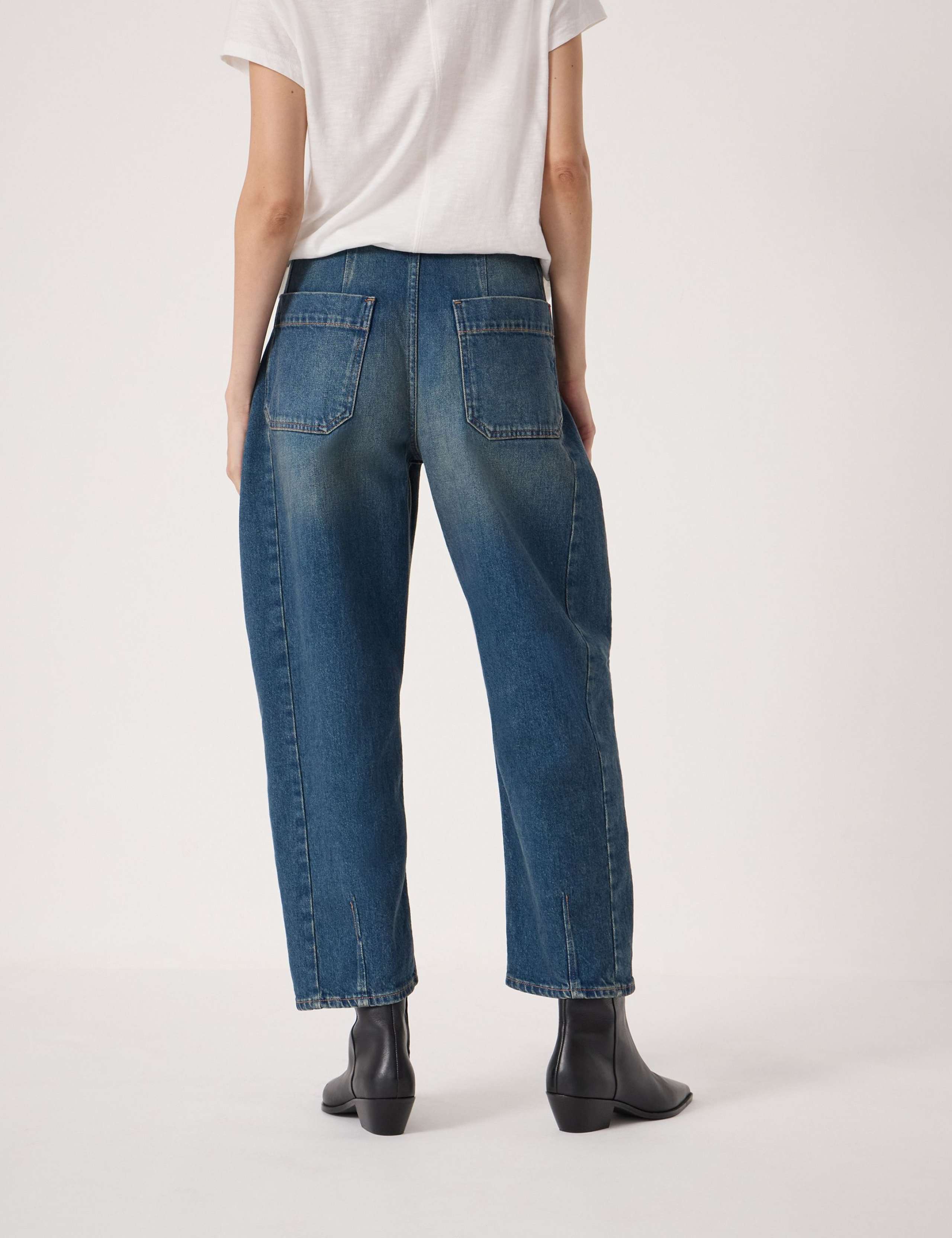 Mid Rise Barrel Ankle Grazer Jeans 4 of 6