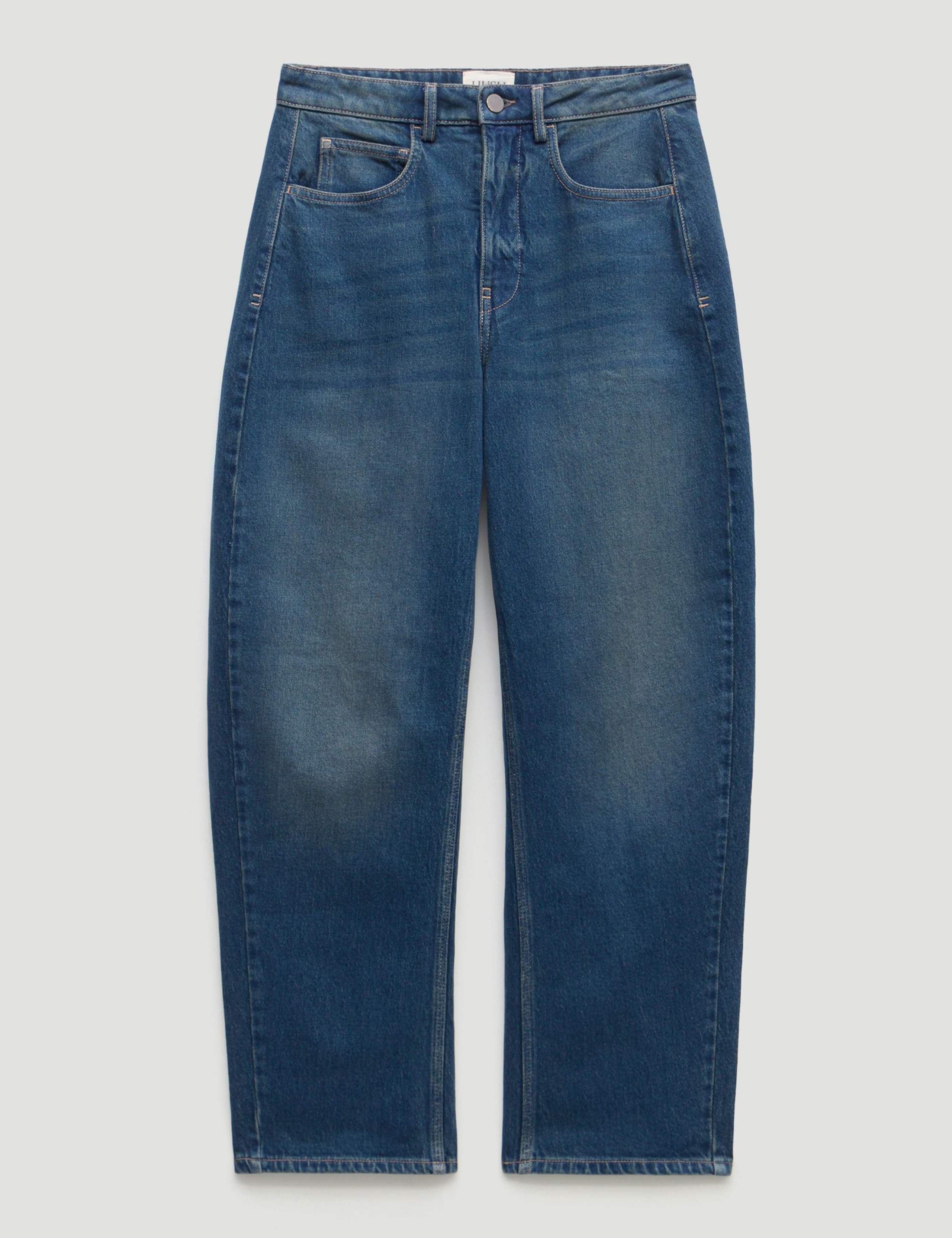 Mid Rise Barrel Ankle Grazer Jeans 2 of 6