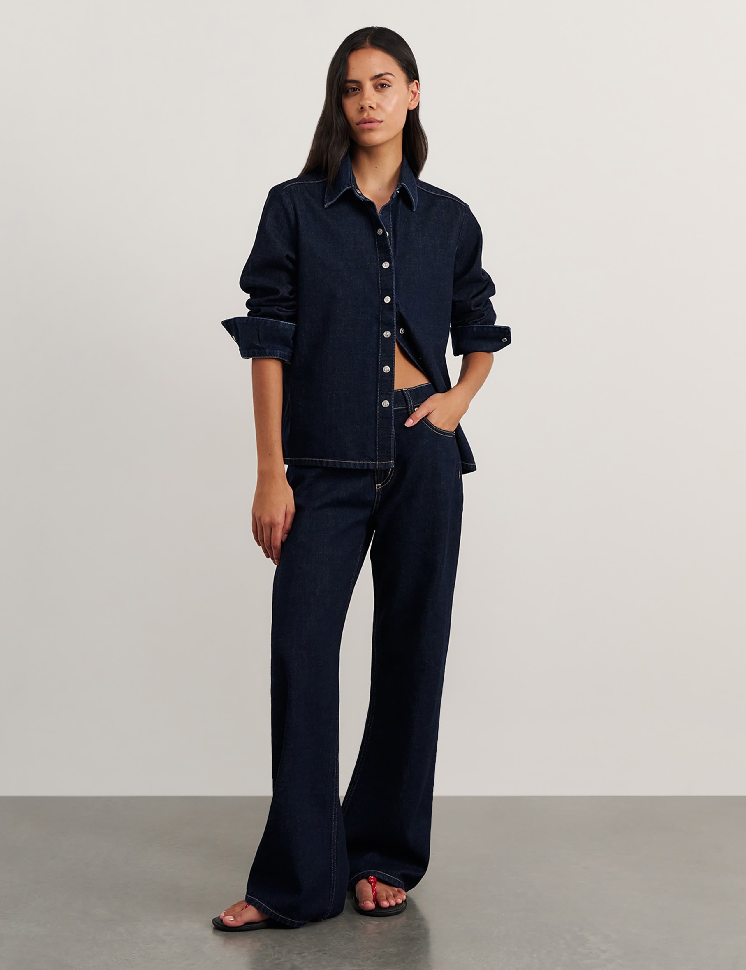 Relaxed Mid Rise Slouchy Wide Leg Jeans 2 of 5