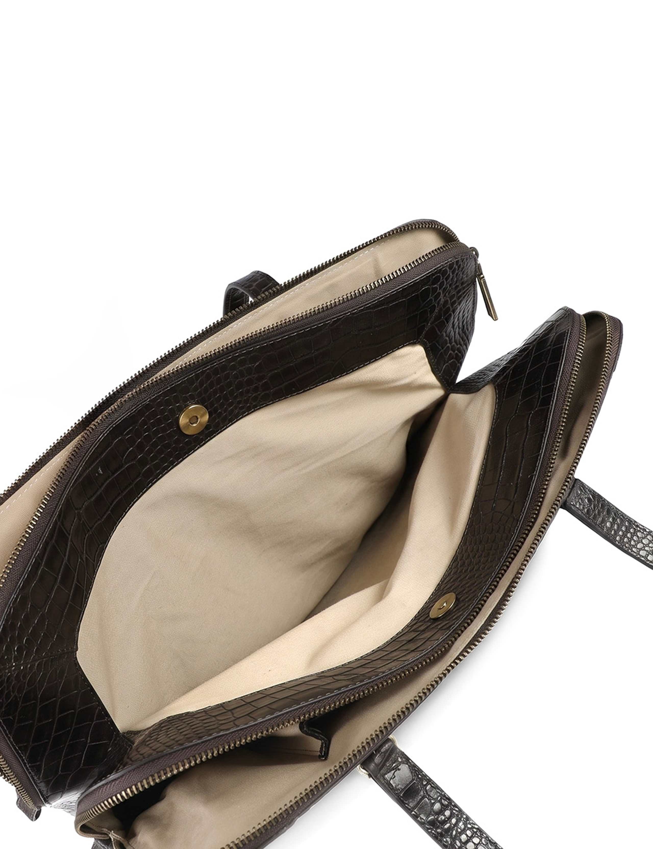 Croc Effect Leather Shoulder Bag 5 of 7