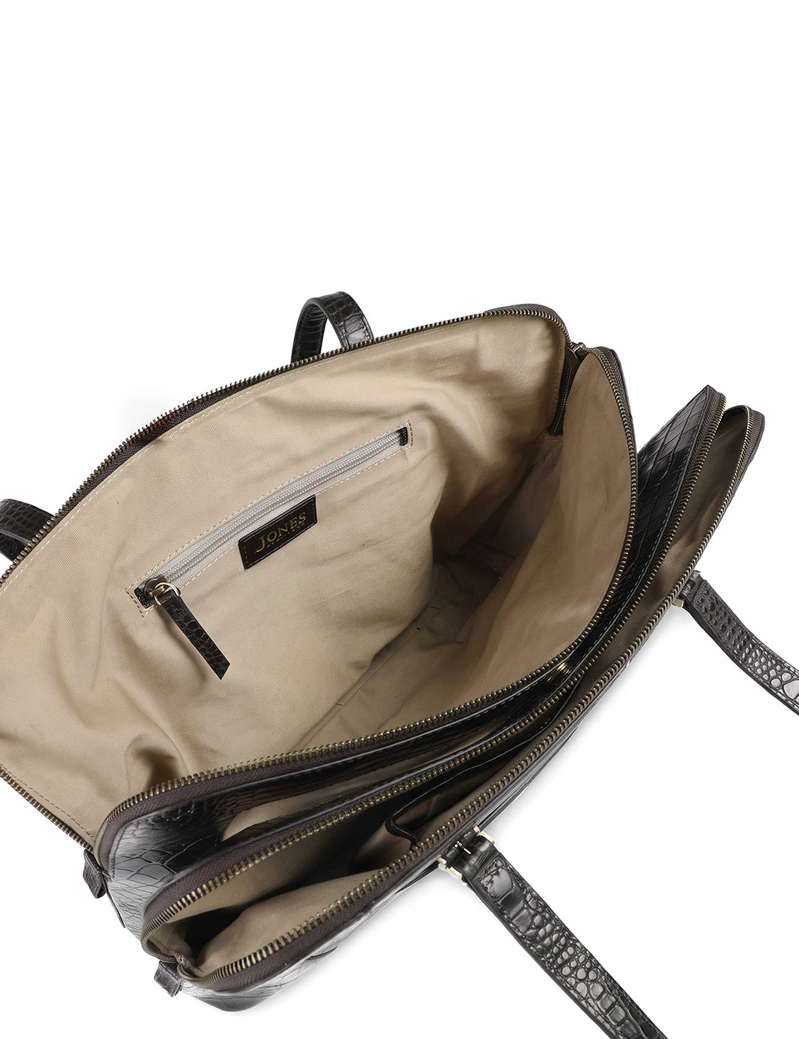 Croc Effect Leather Shoulder Bag 6 of 7