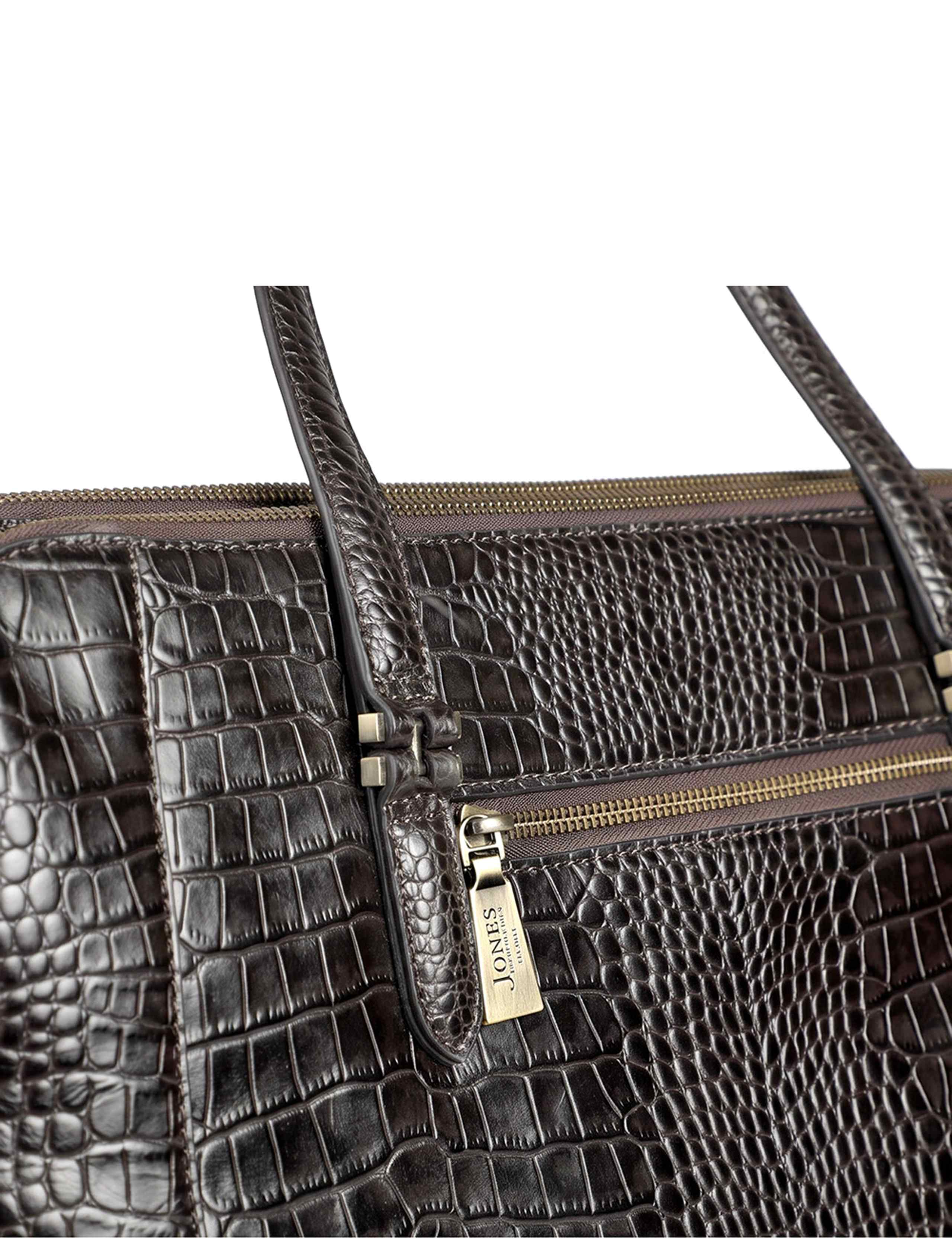 Croc Effect Leather Shoulder Bag 7 of 7