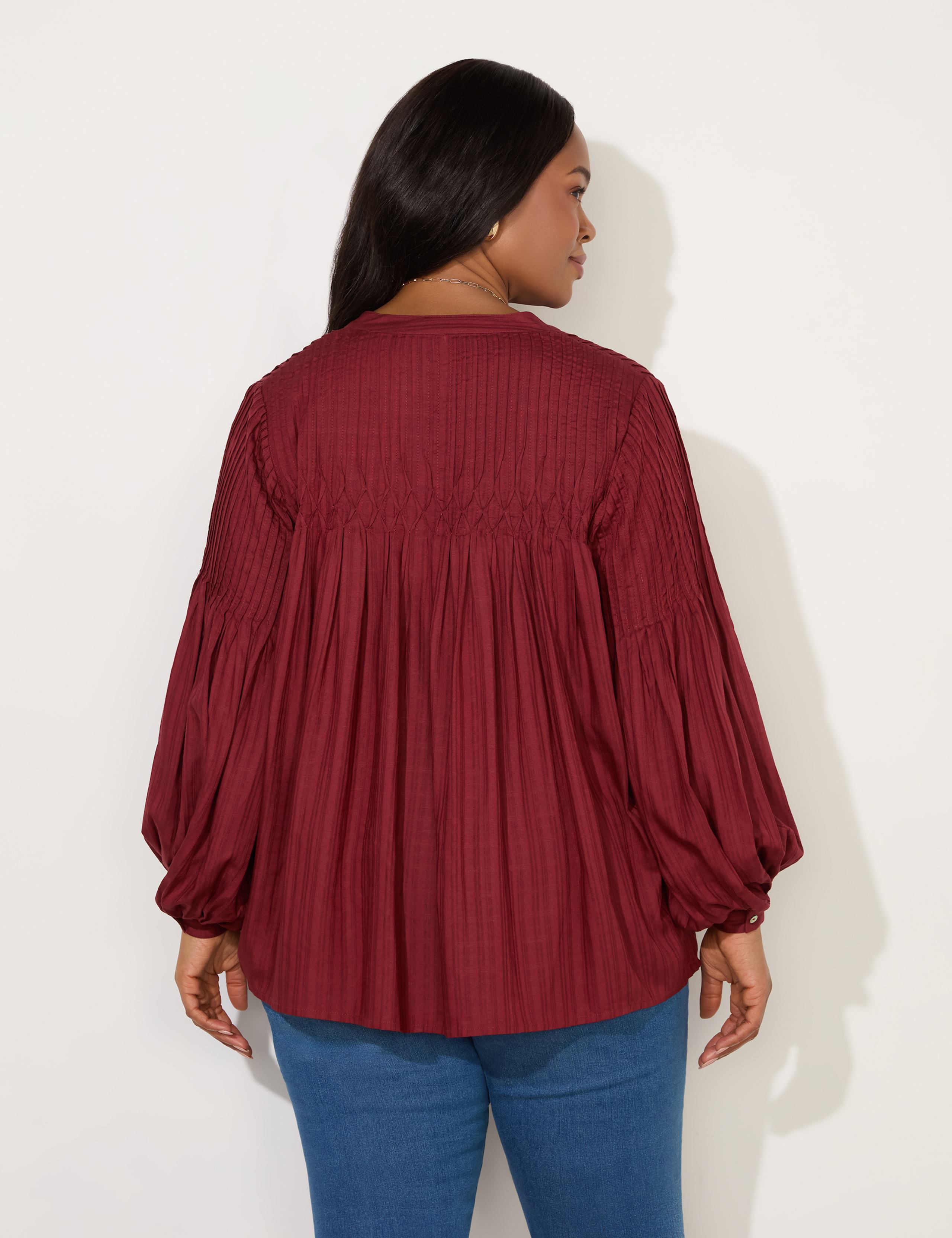 V-Neck Pintuck Blouse 6 of 6