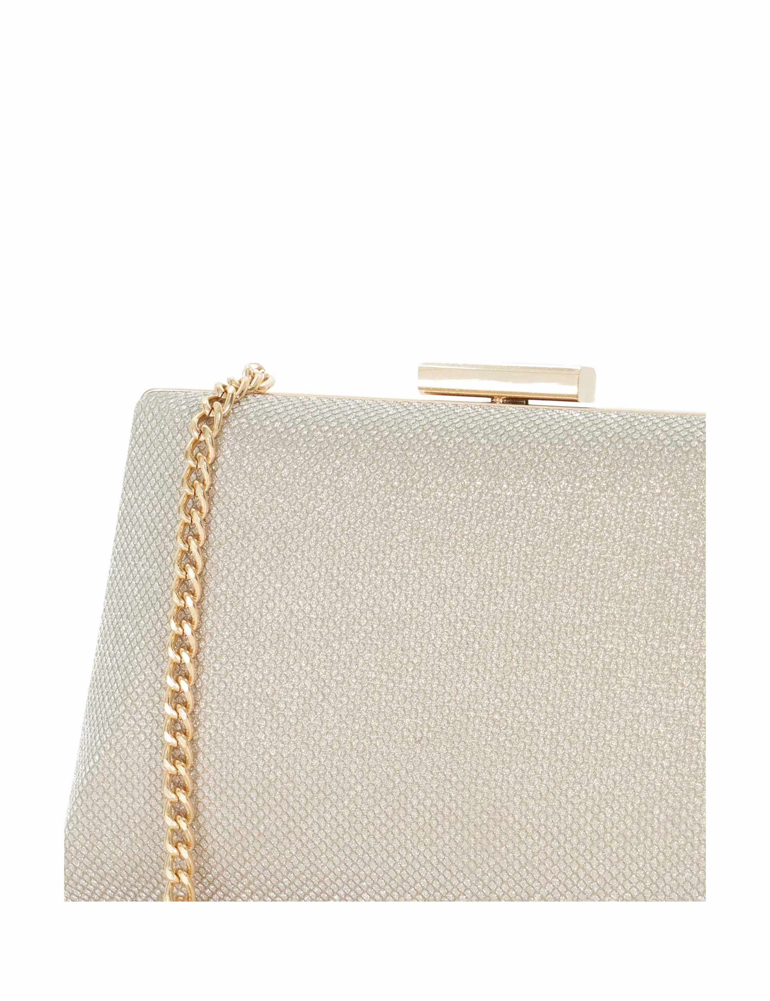 Metallic Embellished Angled Frame Clutch 5 of 6