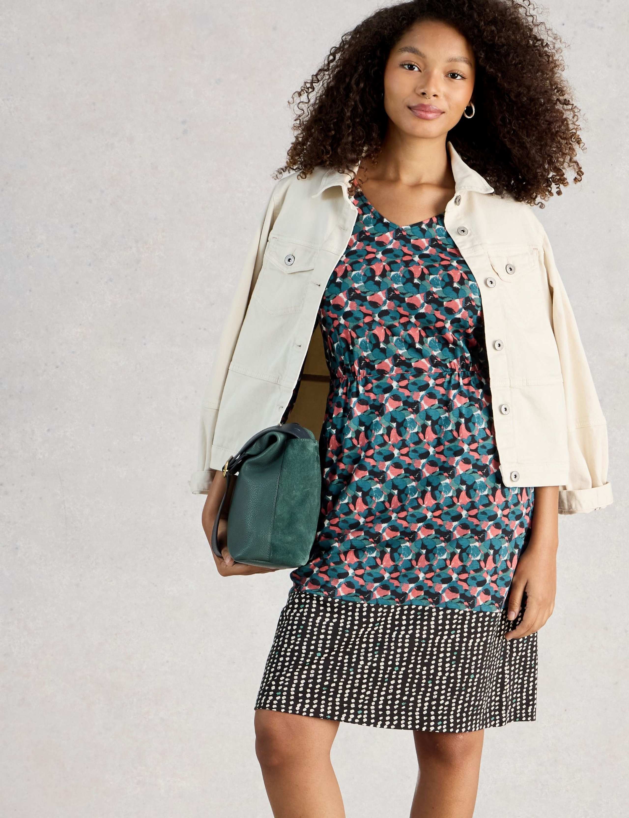 Cotton Modal Blend Jersey Printed Tea Dress 3 of 6