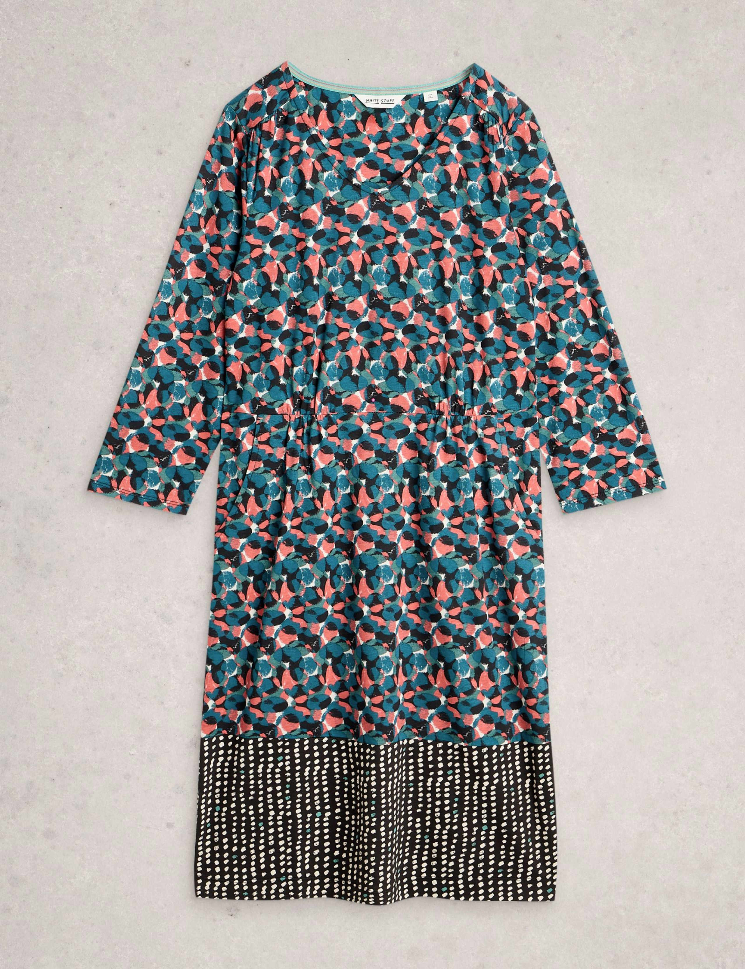 Cotton Modal Blend Jersey Printed Tea Dress 2 of 6