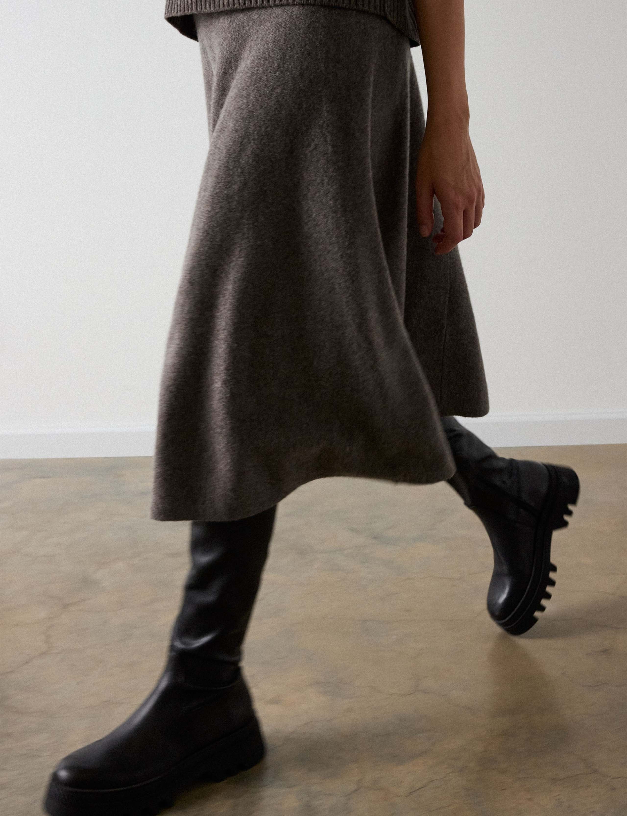 Pure Wool Midi Tiered Skirt 3 of 6