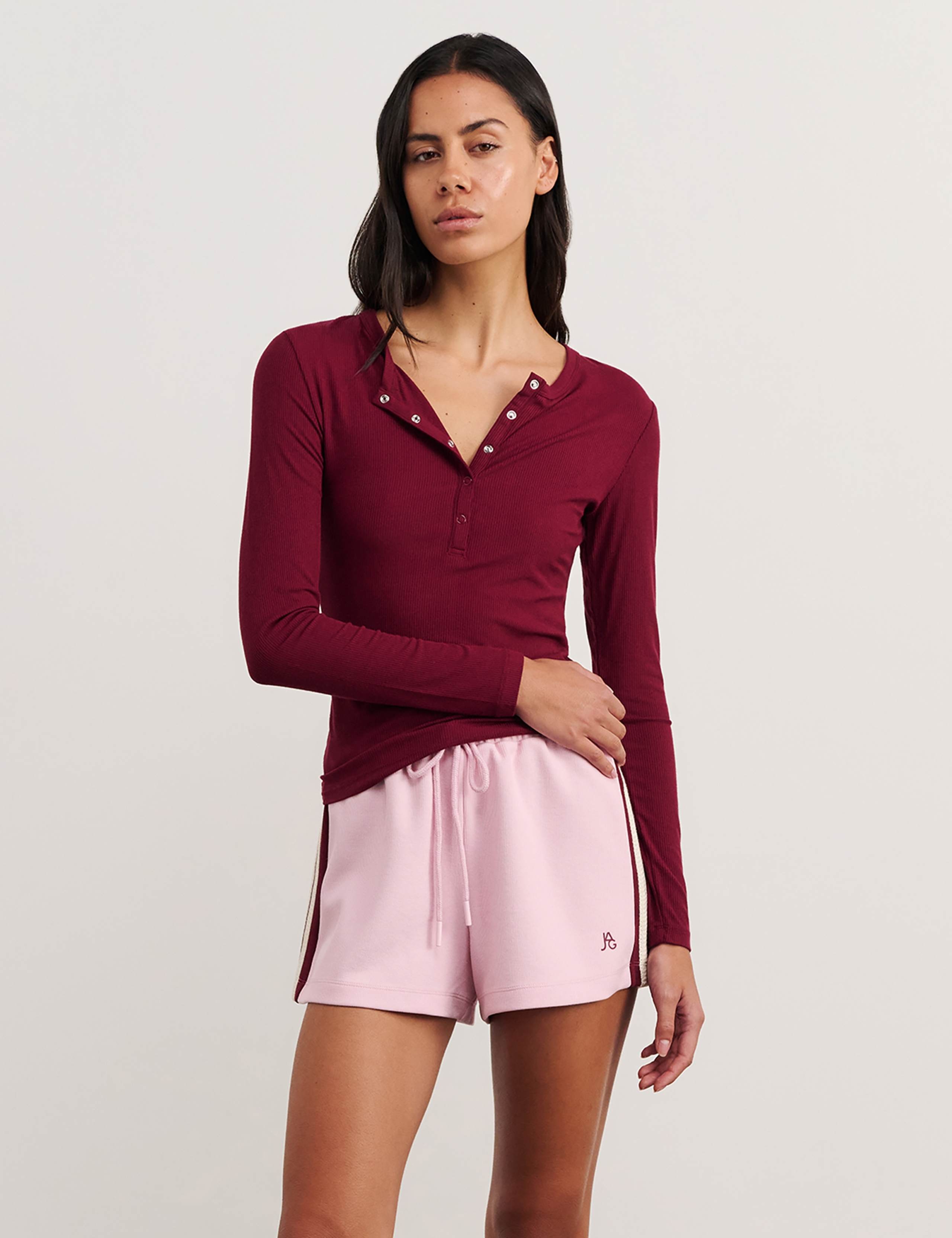 Jersey Ribbed Henley Top 2 of 5