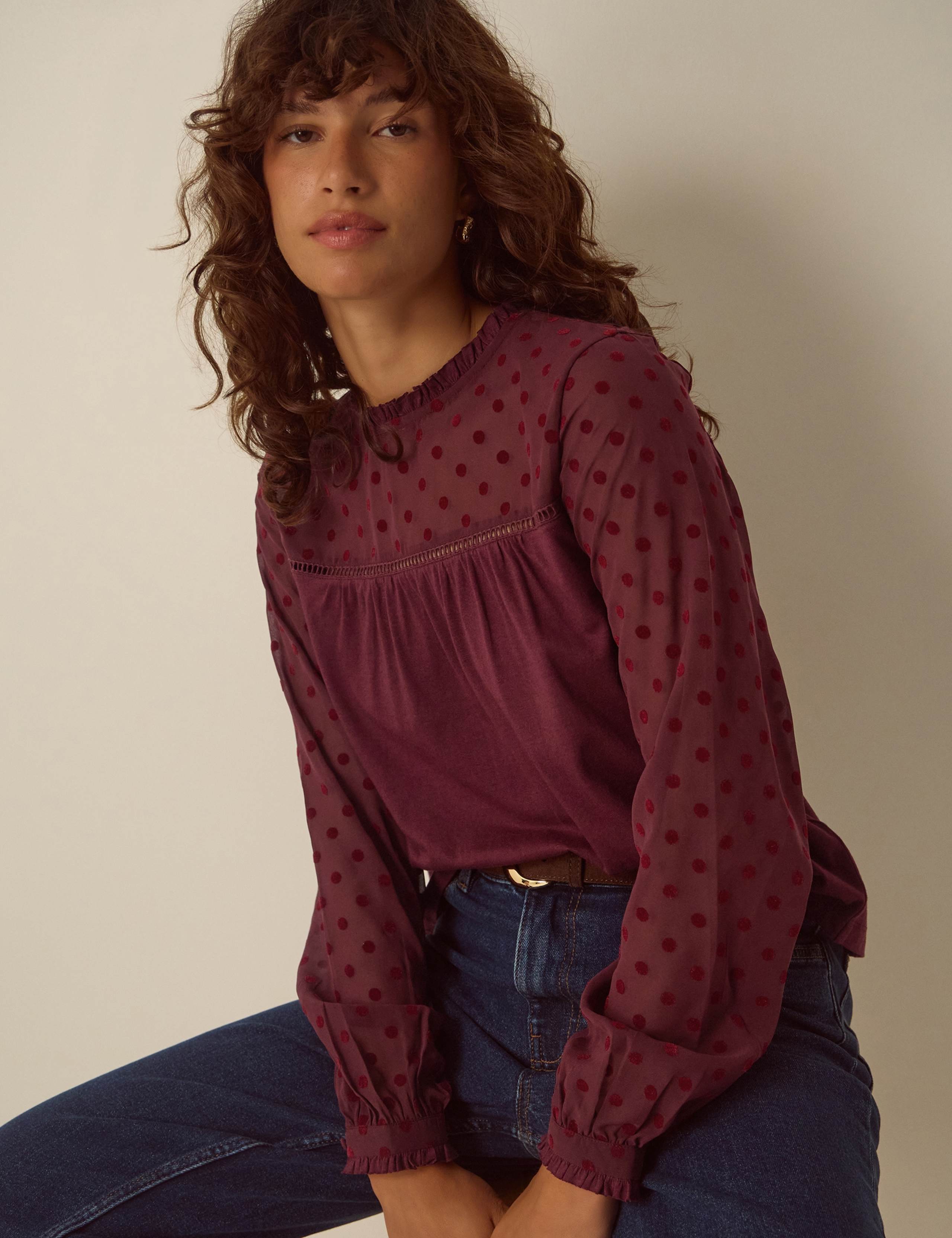 Cotton Rich High Neck Blouse 1 of 5