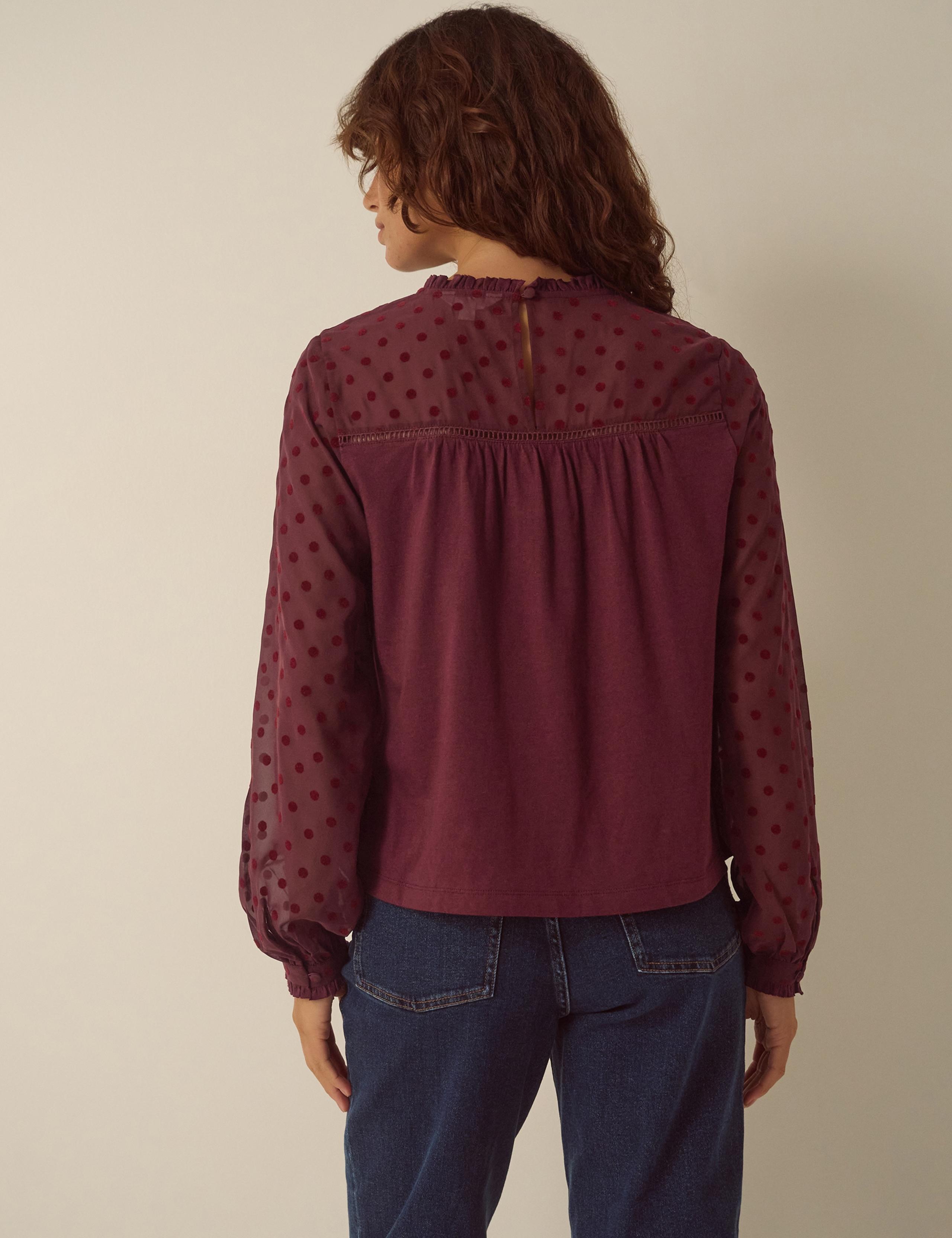 Cotton Rich High Neck Blouse 3 of 5