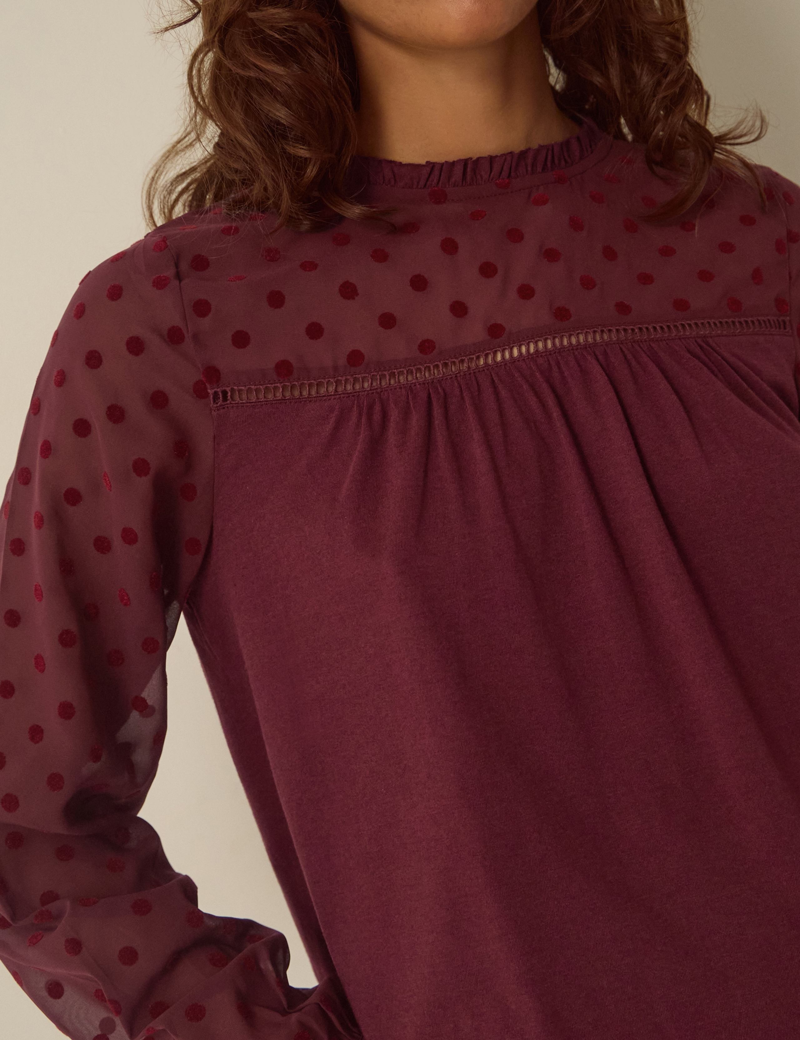 Cotton Rich High Neck Blouse 5 of 5