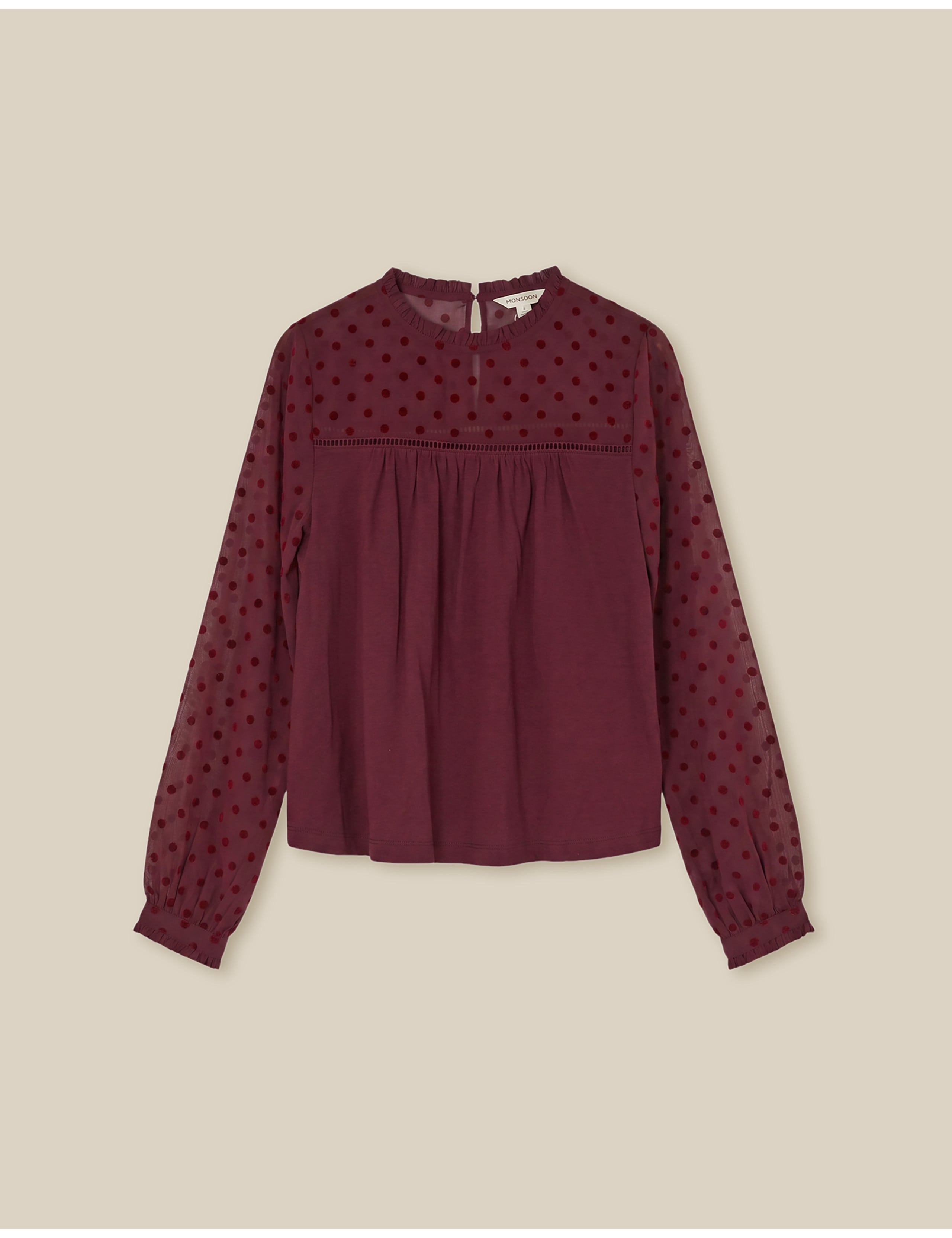 Cotton Rich High Neck Blouse 2 of 5