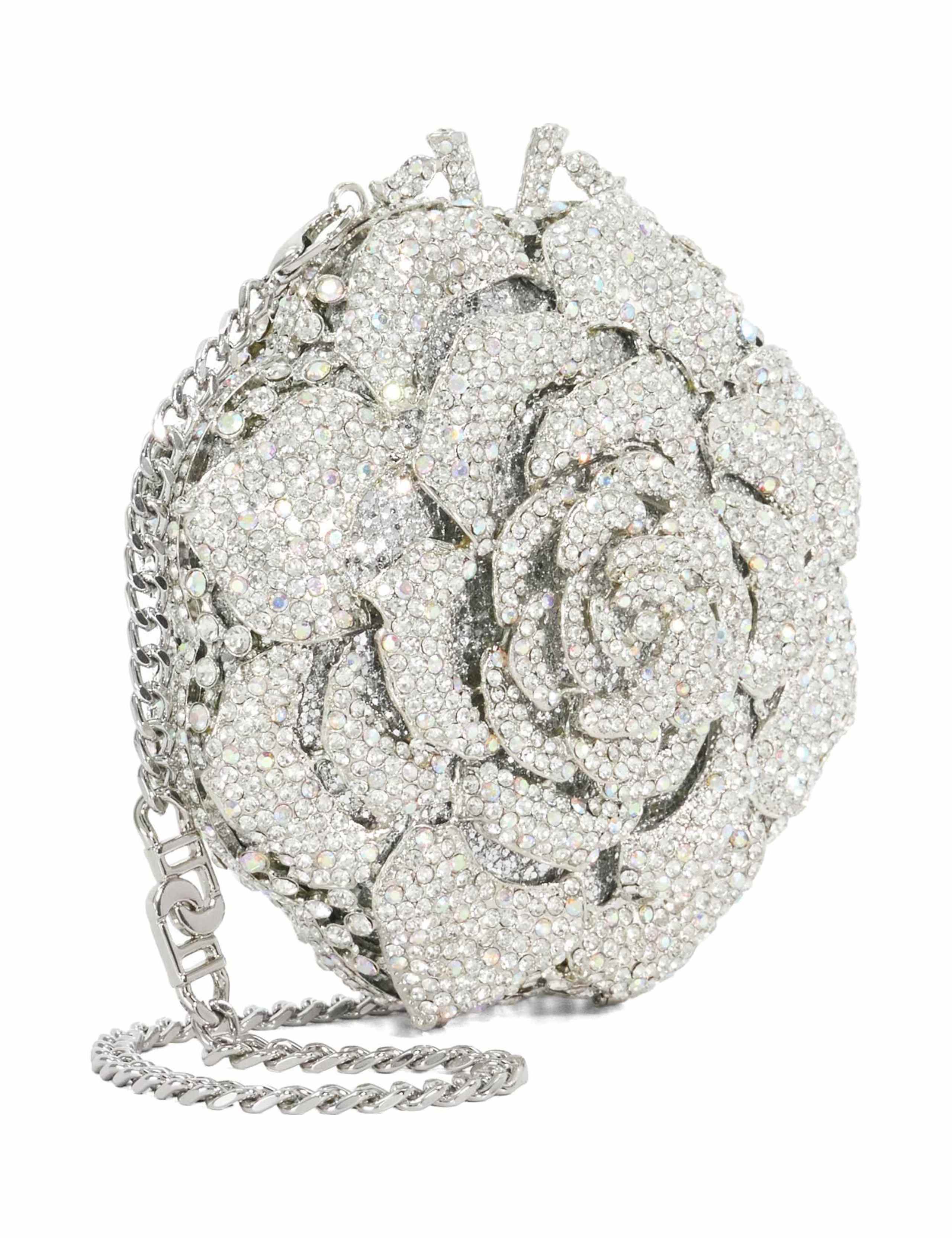 Diamante Flower Chain Strap Clutch Bag 3 of 5