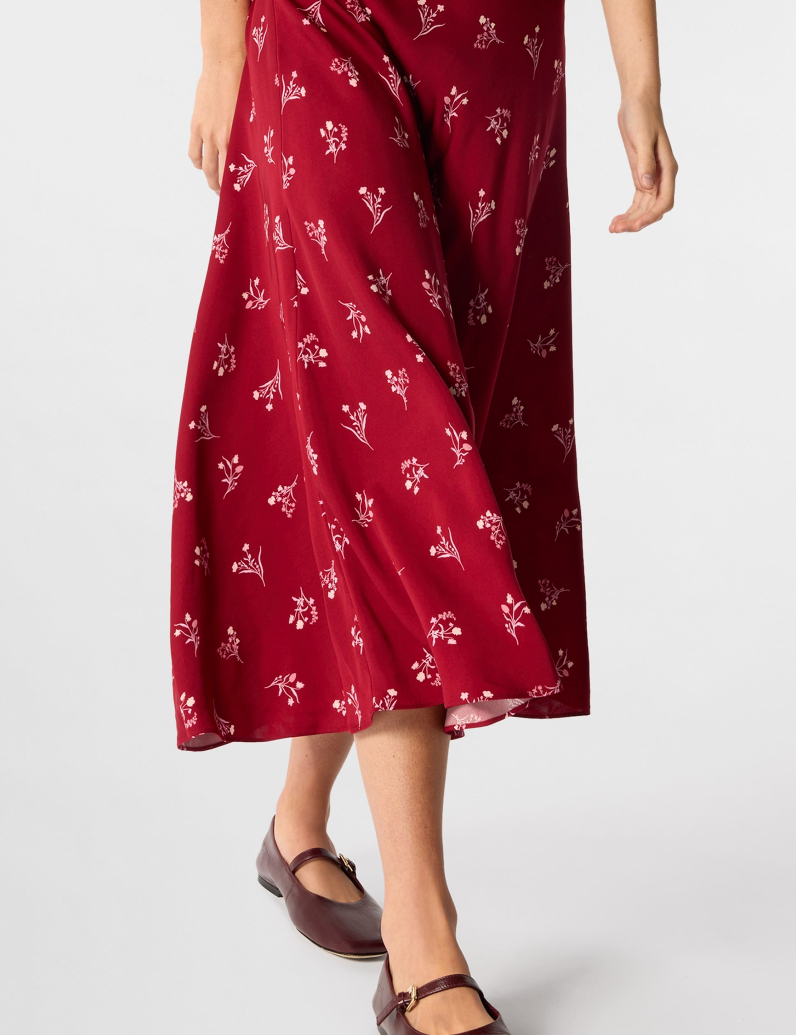 Floral Midi A-Line Skirt 3 of 7
