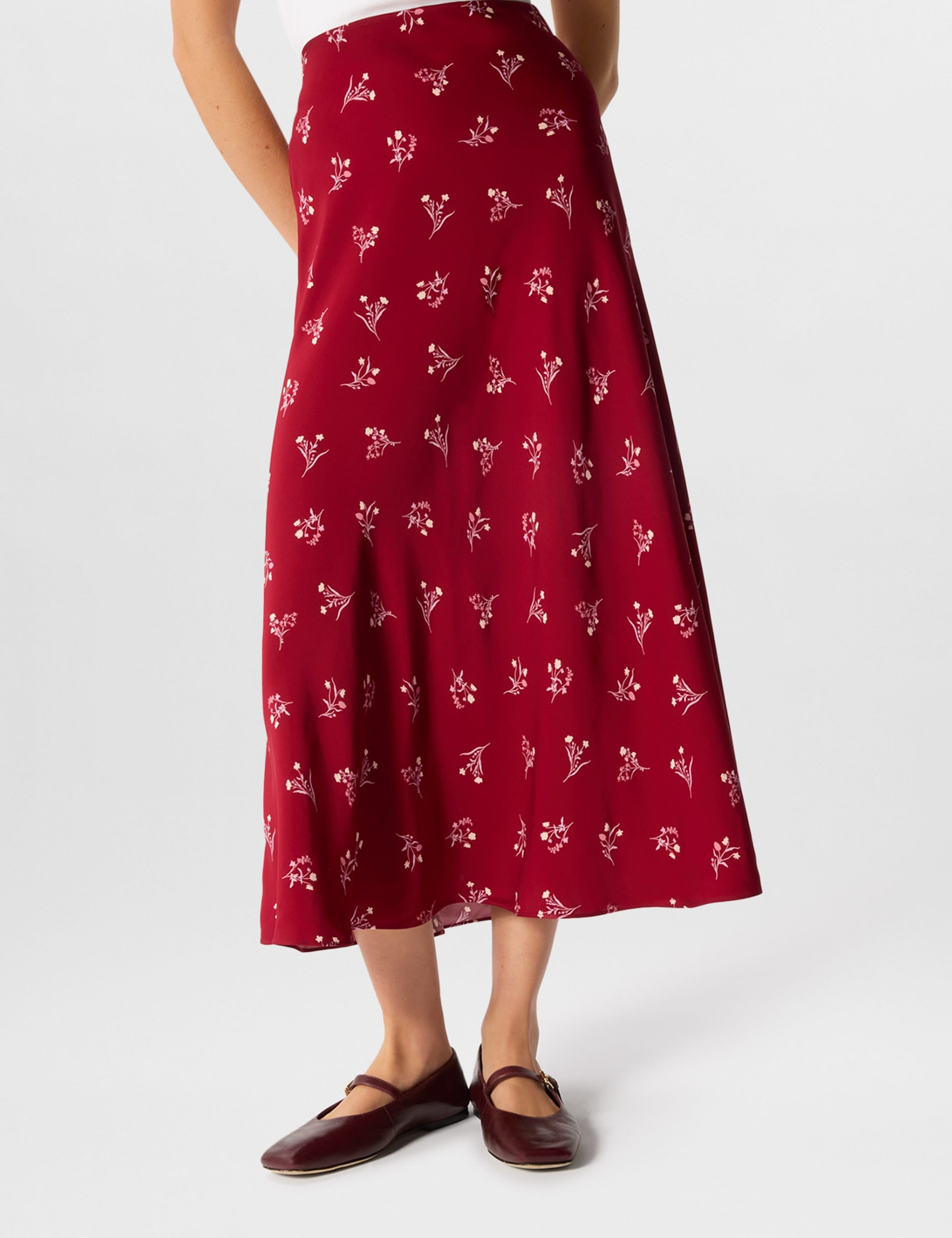 Floral Midi A-Line Skirt 5 of 7