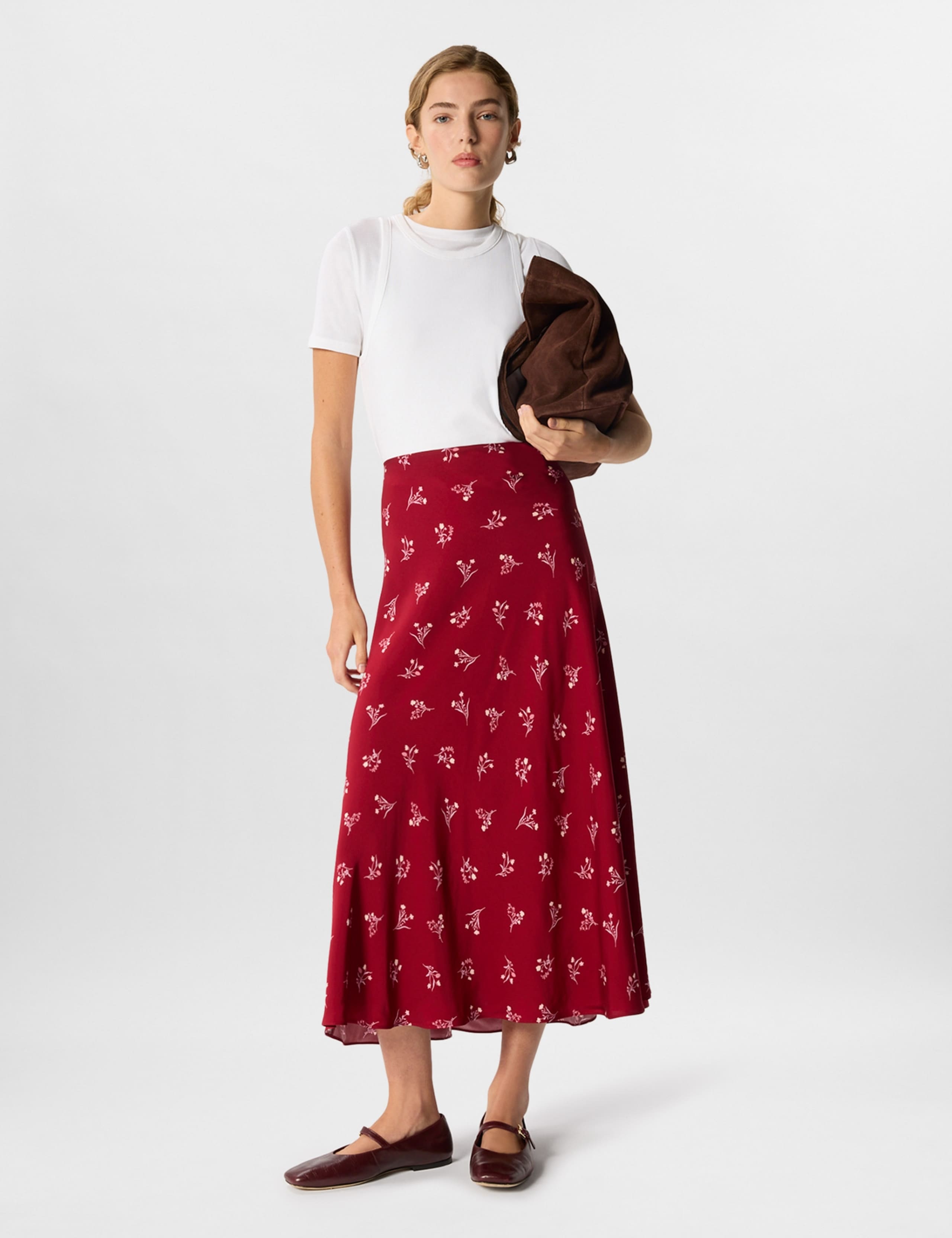 Floral Midi A-Line Skirt 7 of 7