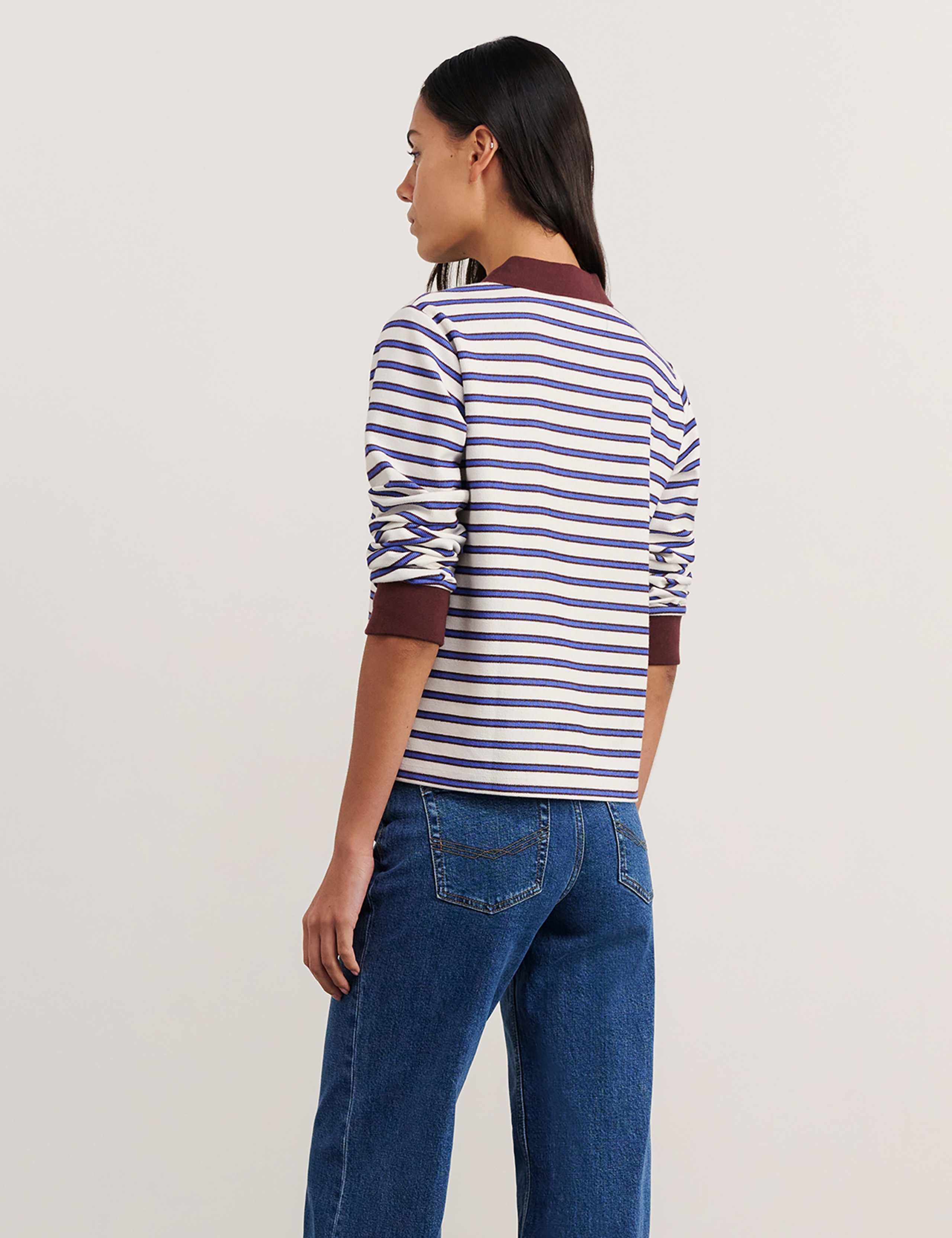 Cotton Blend Striped Rugby Top 6 of 6