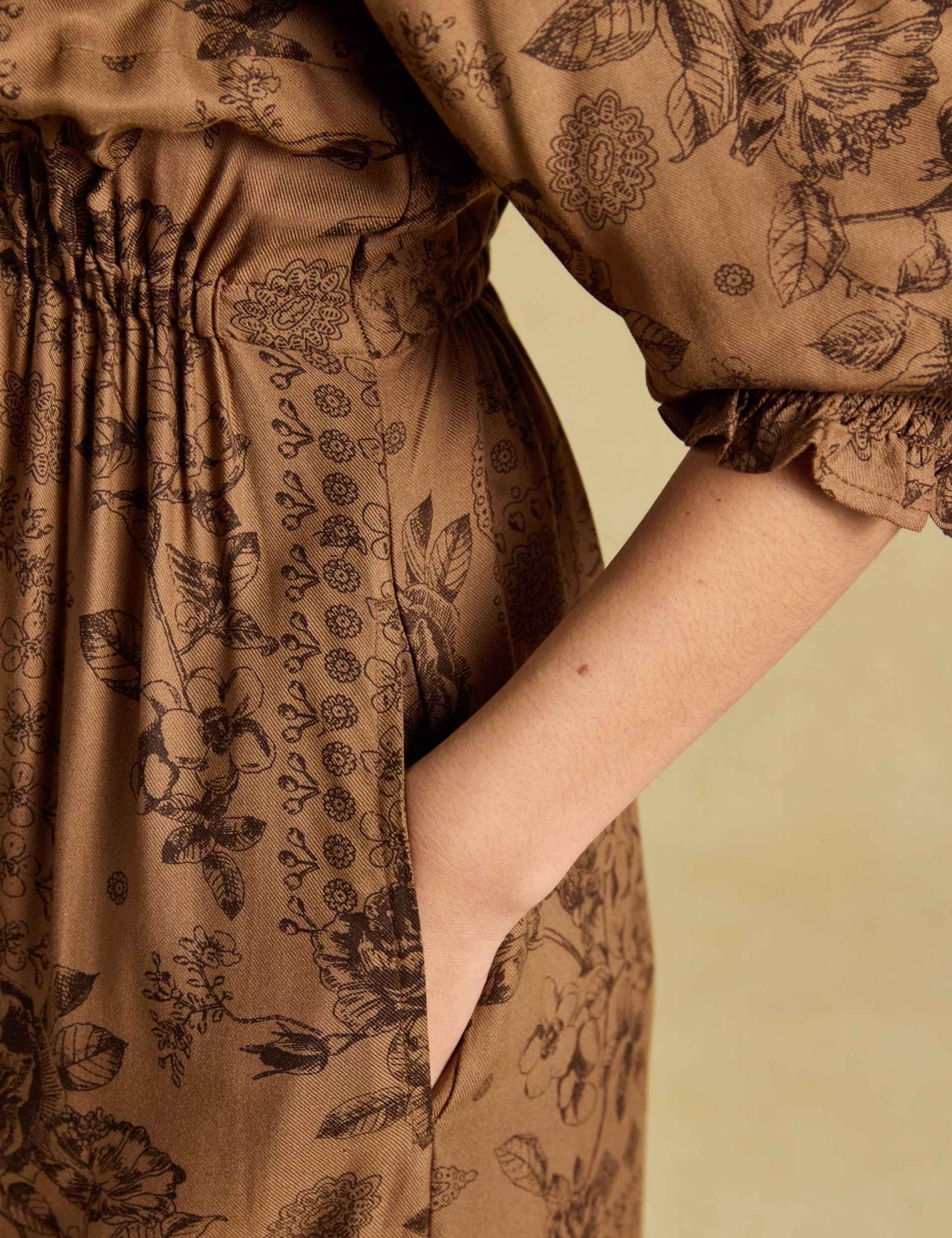 Printed V Neck Midi Dress 6 of 8