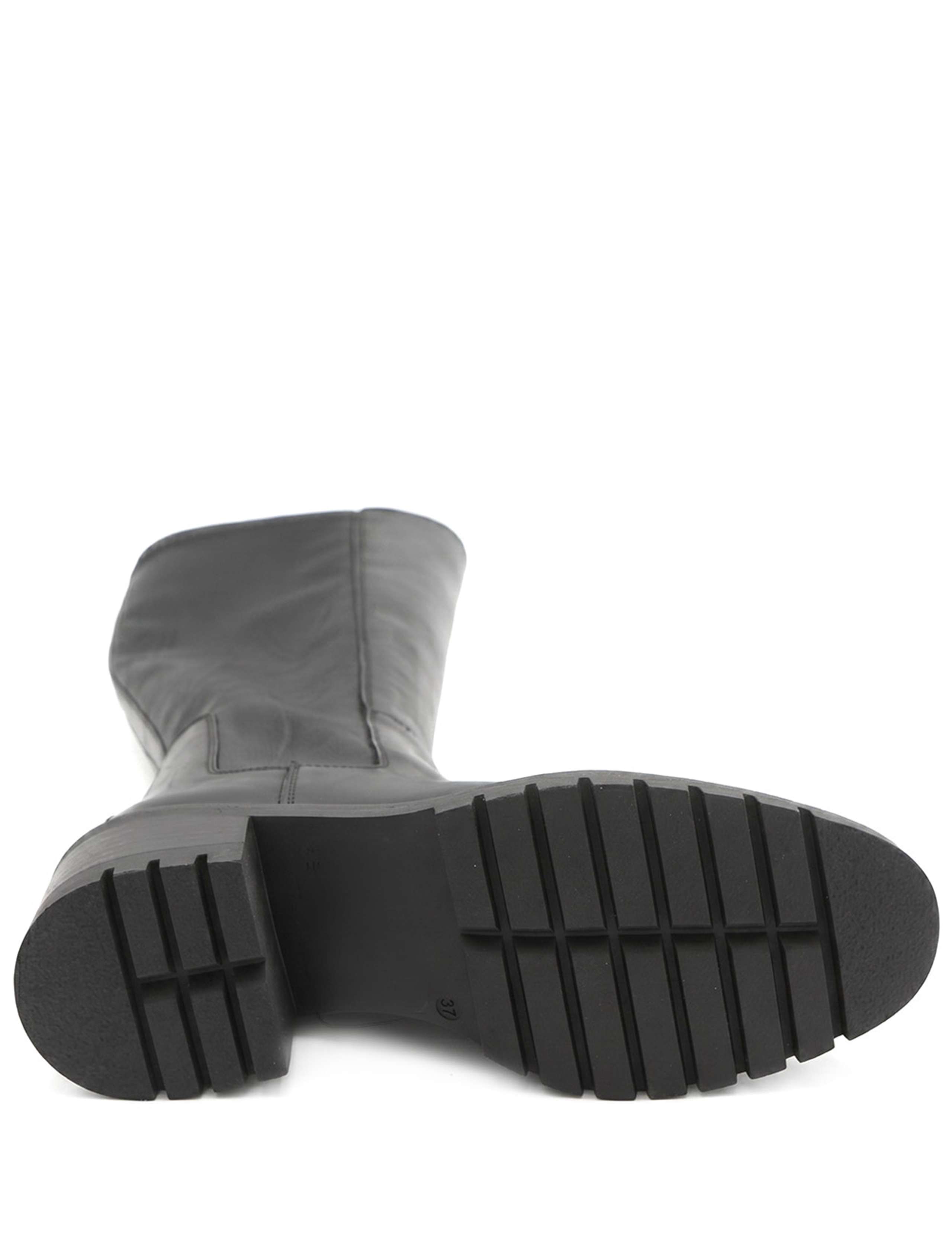 Leather Block Heel Round Toe Knee High Boots 5 of 5