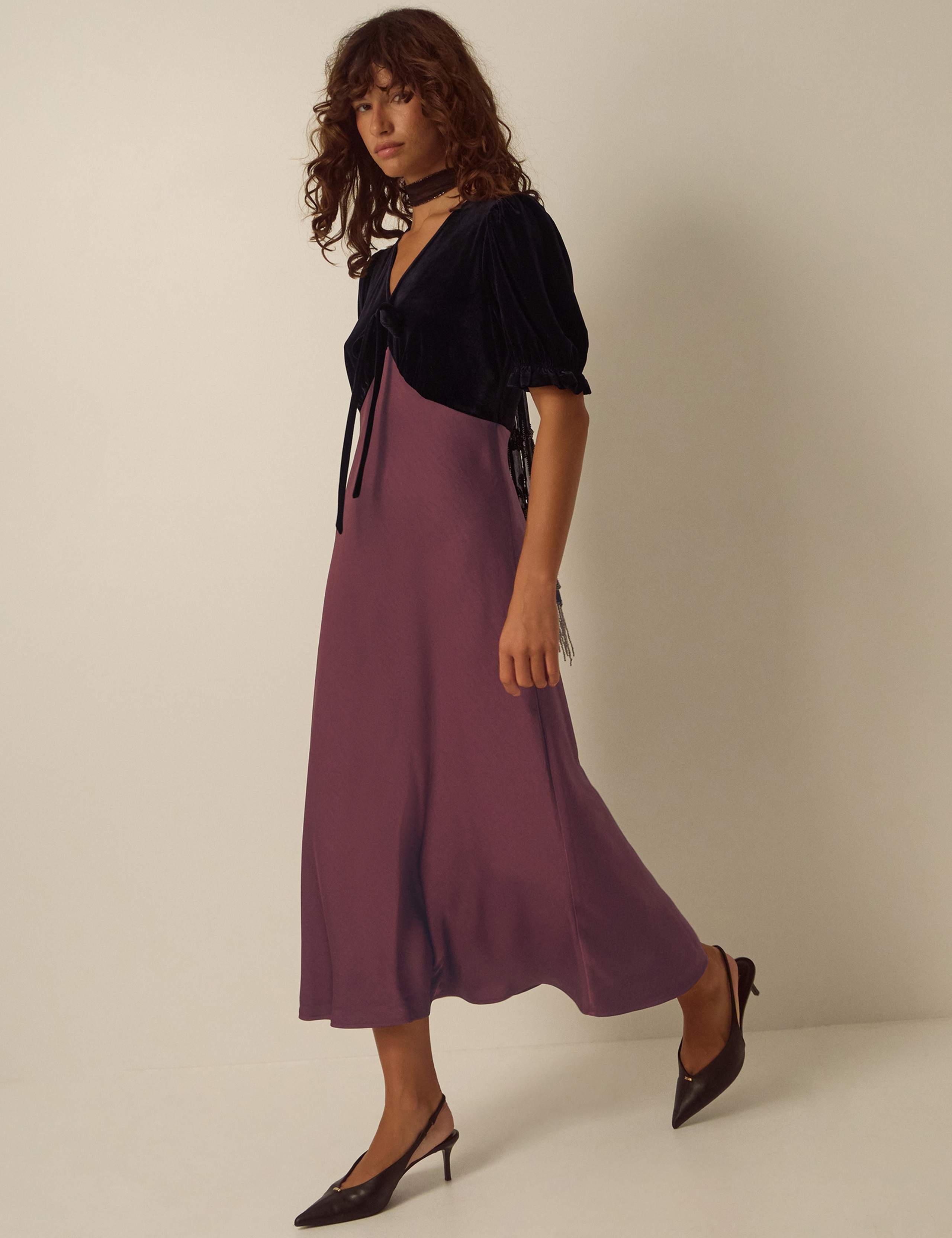 V-Neck Midi Slip Dress 1 of 6