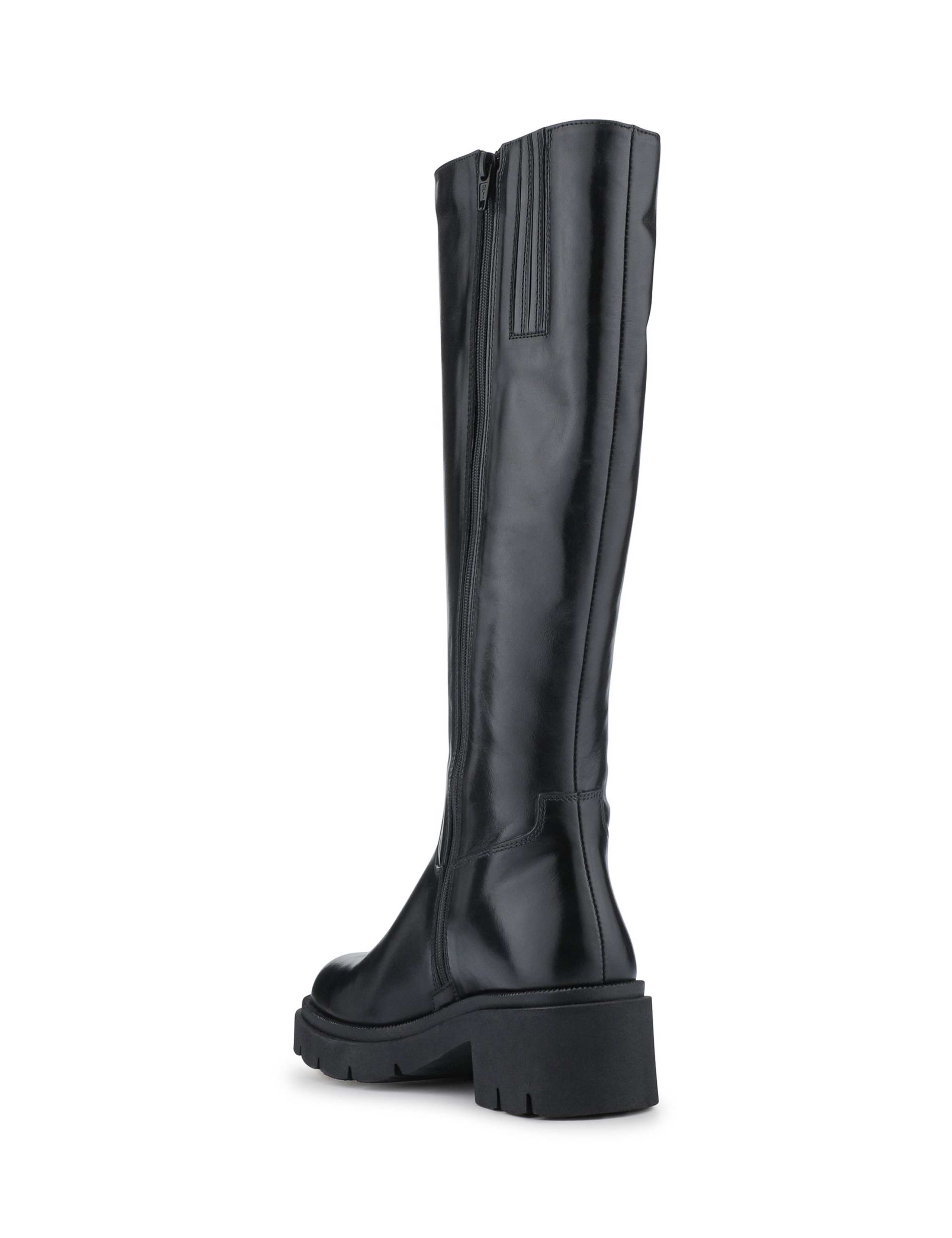 Leather Block Heel Knee High Boots 3 of 5