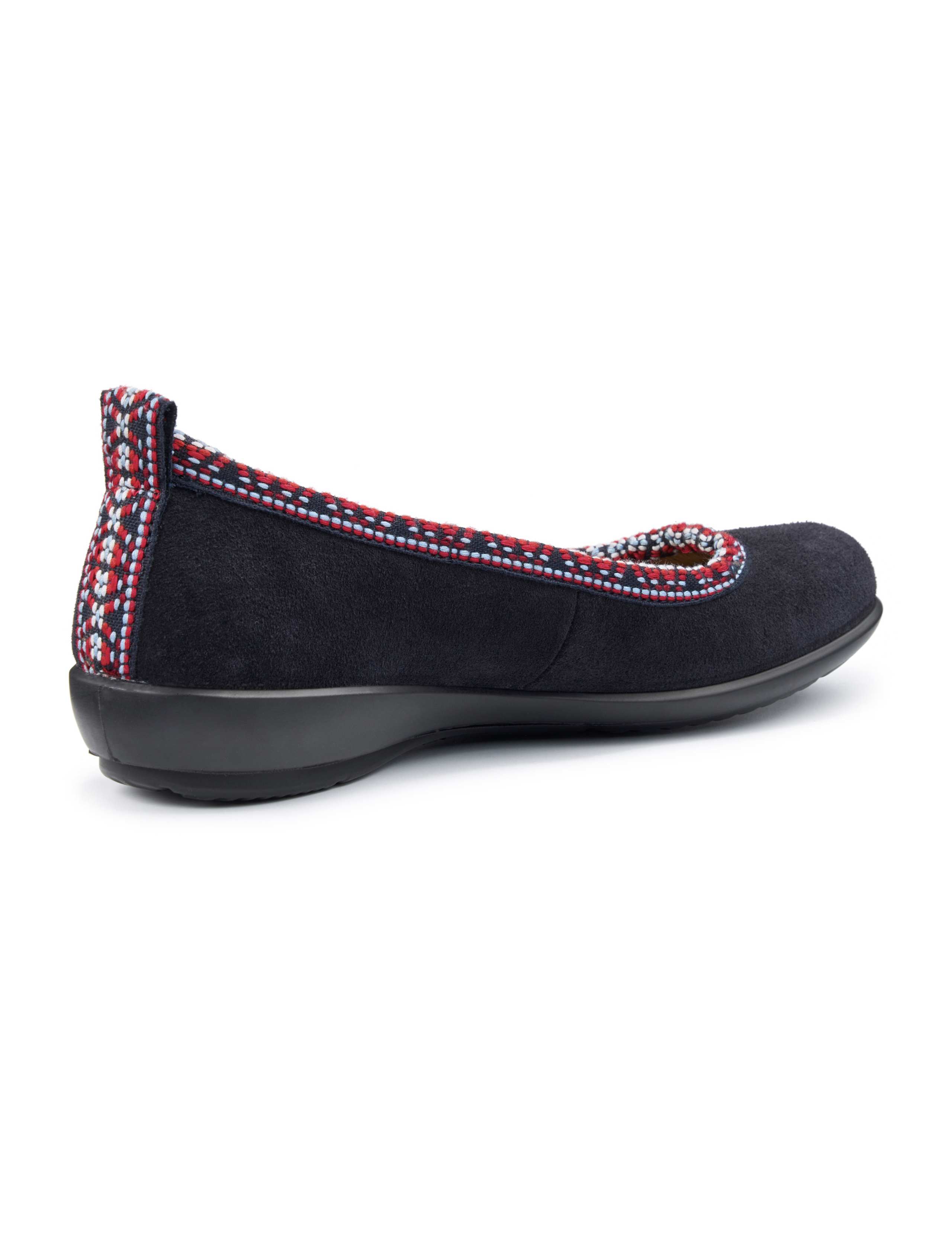 Suede Wedge Round Toe Ballerina Slippers 2 of 4