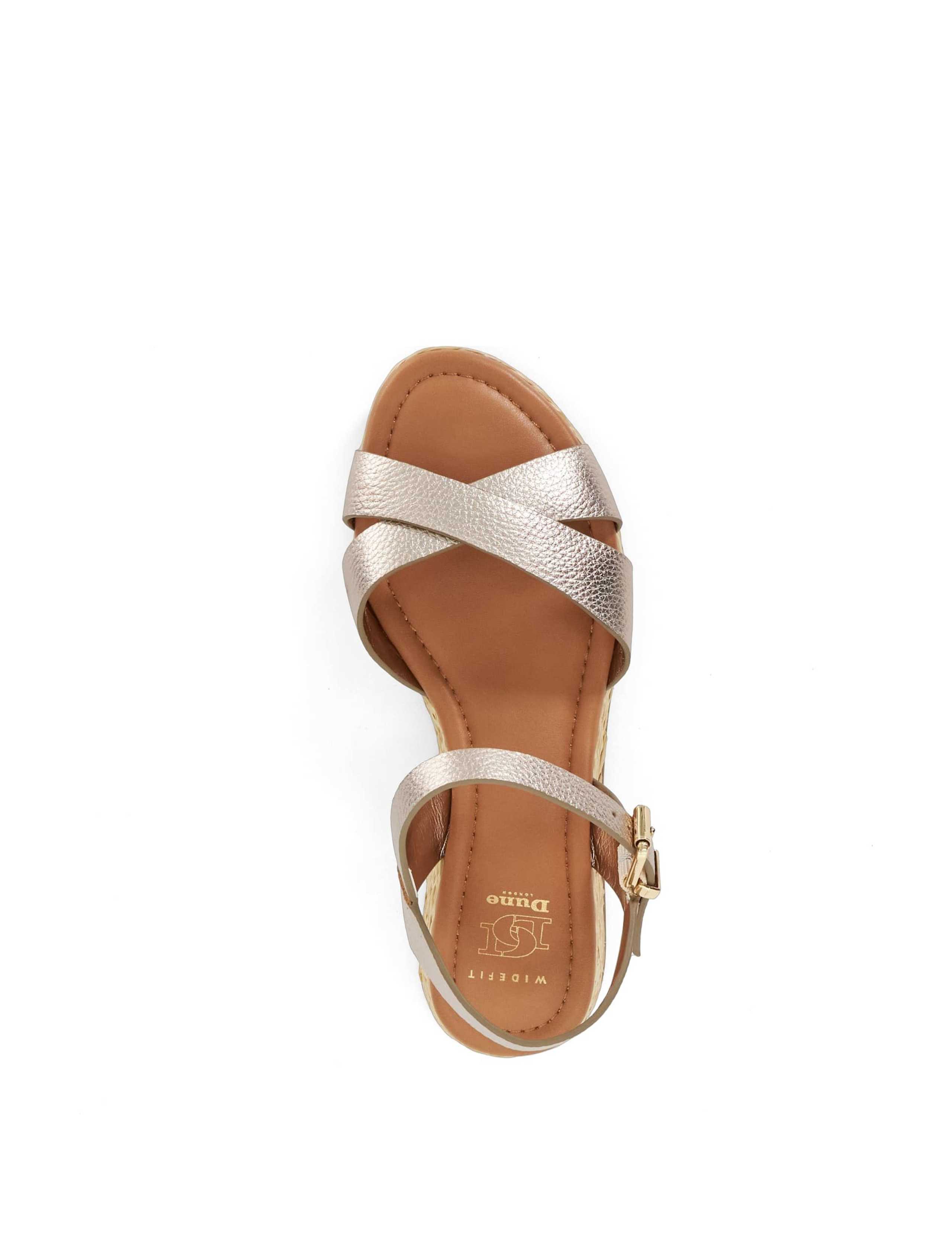 Wide Fit Leather Woven Flatform Sandals 2 of 5