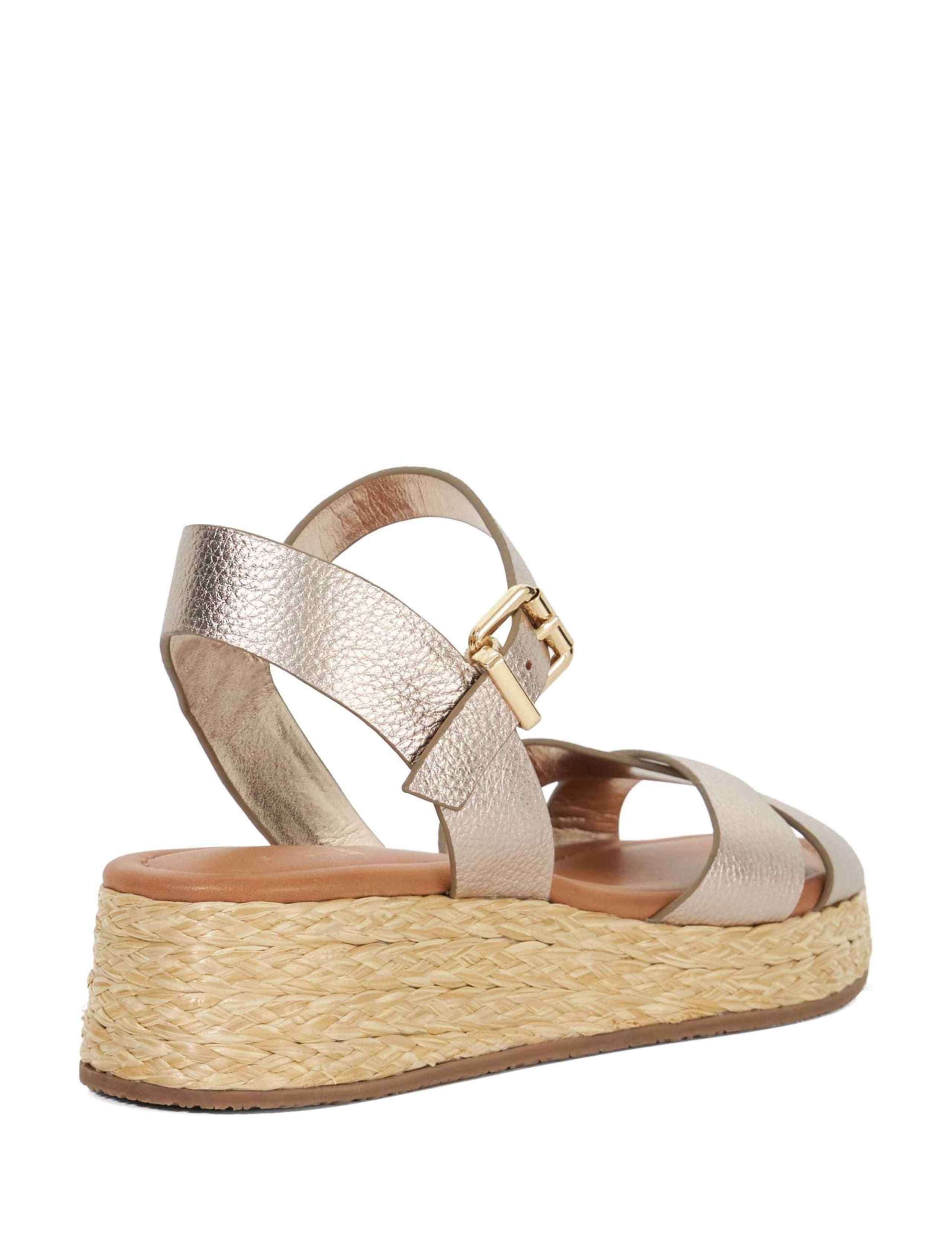 Wide Fit Leather Woven Flatform Sandals 4 of 5